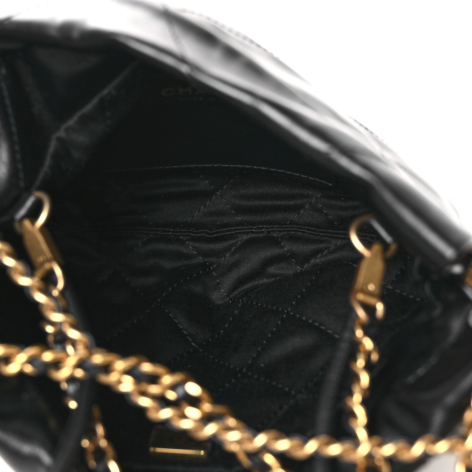 Shiny Calfskin Quilted Mini Chanel 22 Black White — view 5