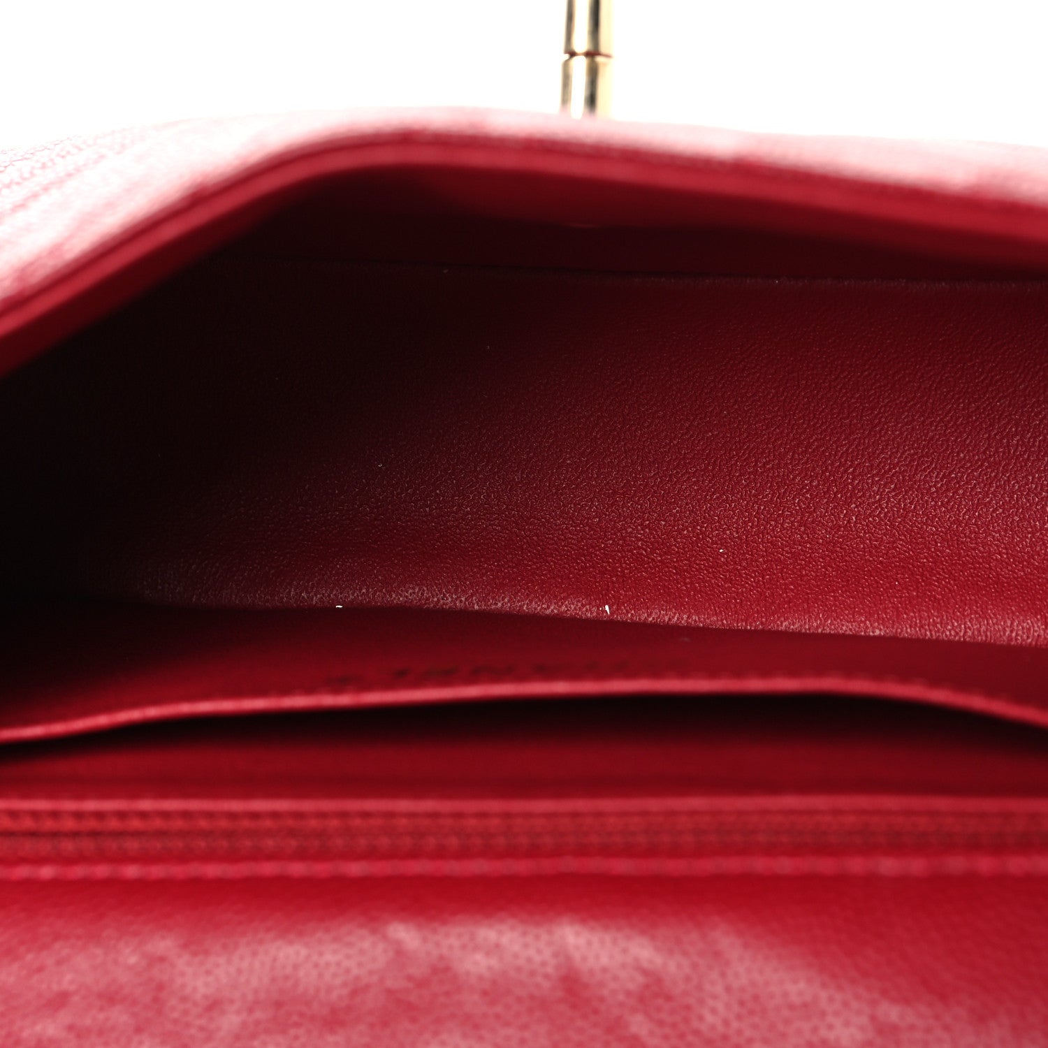 Caviar Chevron Quilted Mini Rectangular Flap Dark Red — view 5