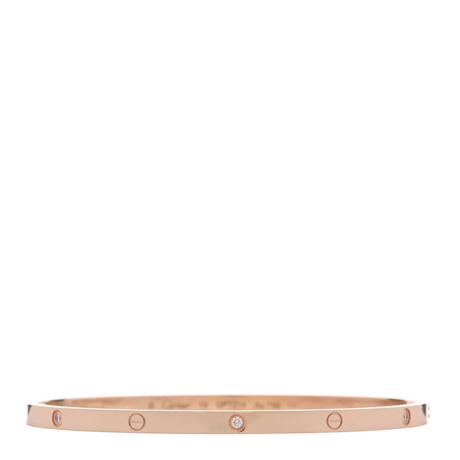 18K Pink Gold 6 Diamond Small LOVE Bracelet 19