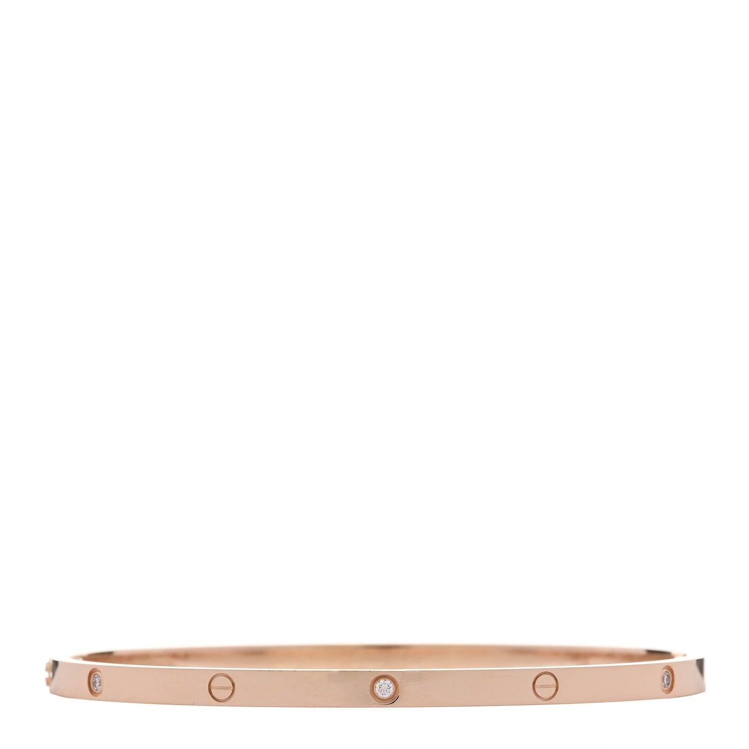 18K Pink Gold 6 Diamond Small LOVE Bracelet 19 — view 2
