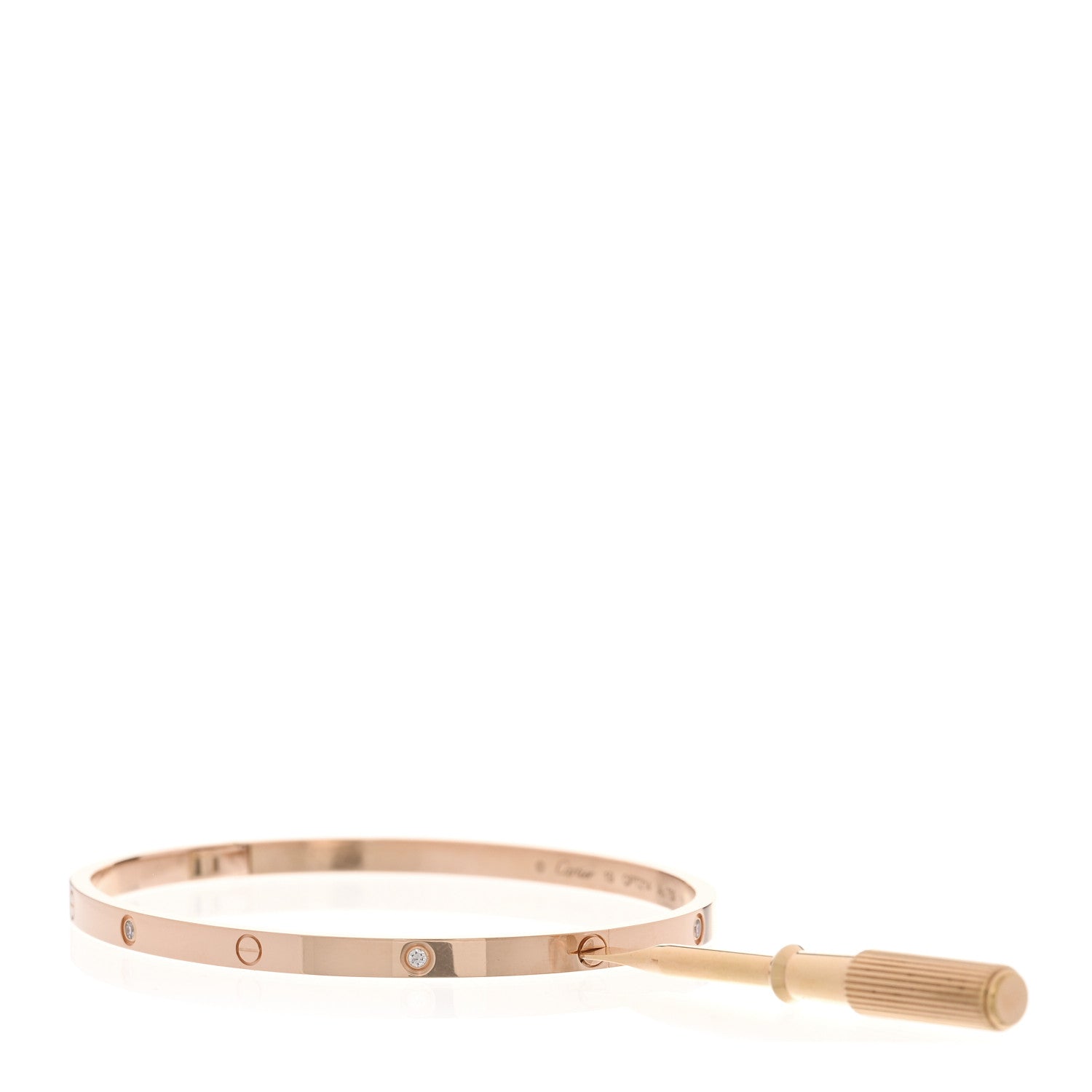 18K Pink Gold 6 Diamond Small LOVE Bracelet 19 — view 3