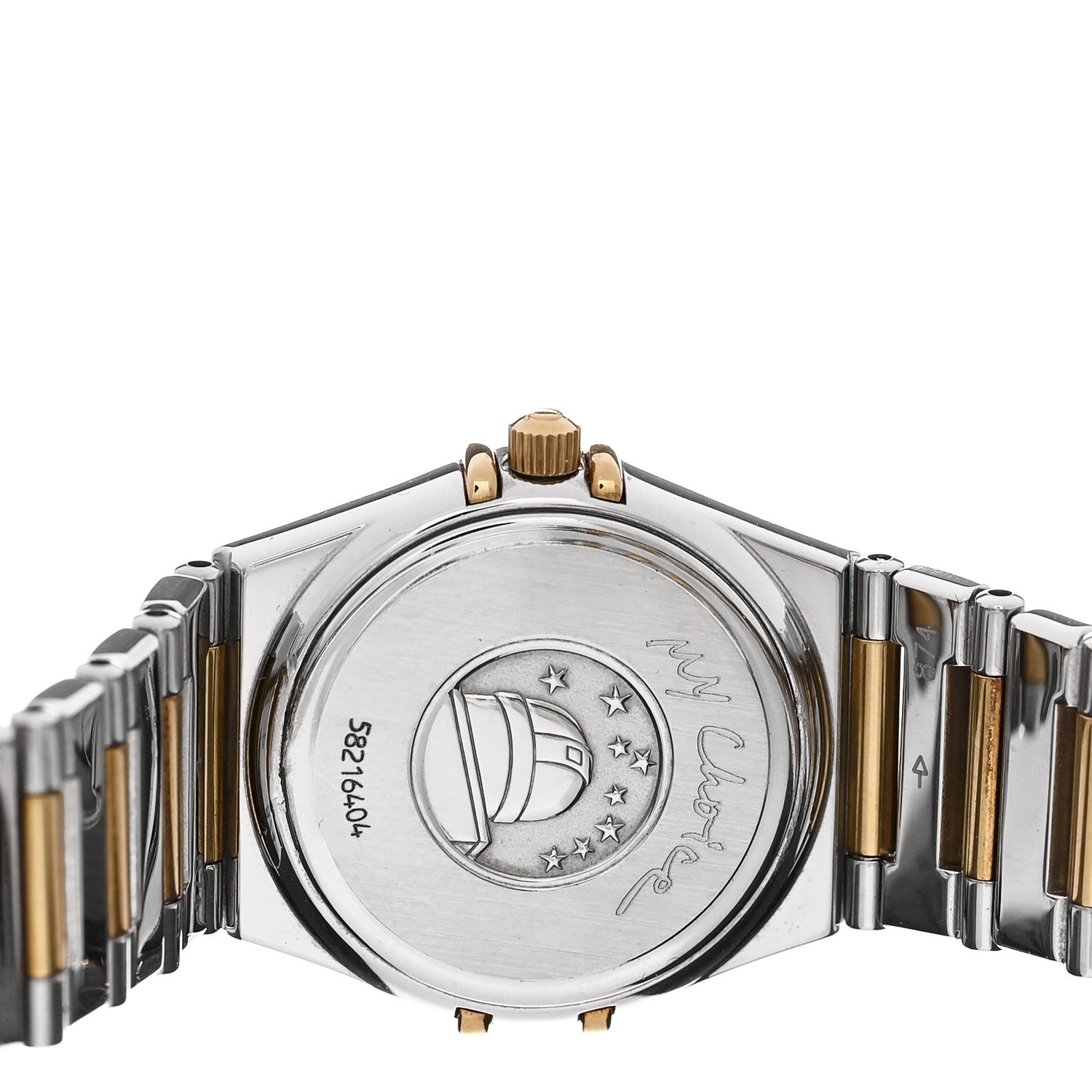 Stainless Steel 18K Yellow Gold Diamond Bezel Mother of Pearl 25.5mm Constellation My Choice Quartz Watch 1376.71.00 — view 4