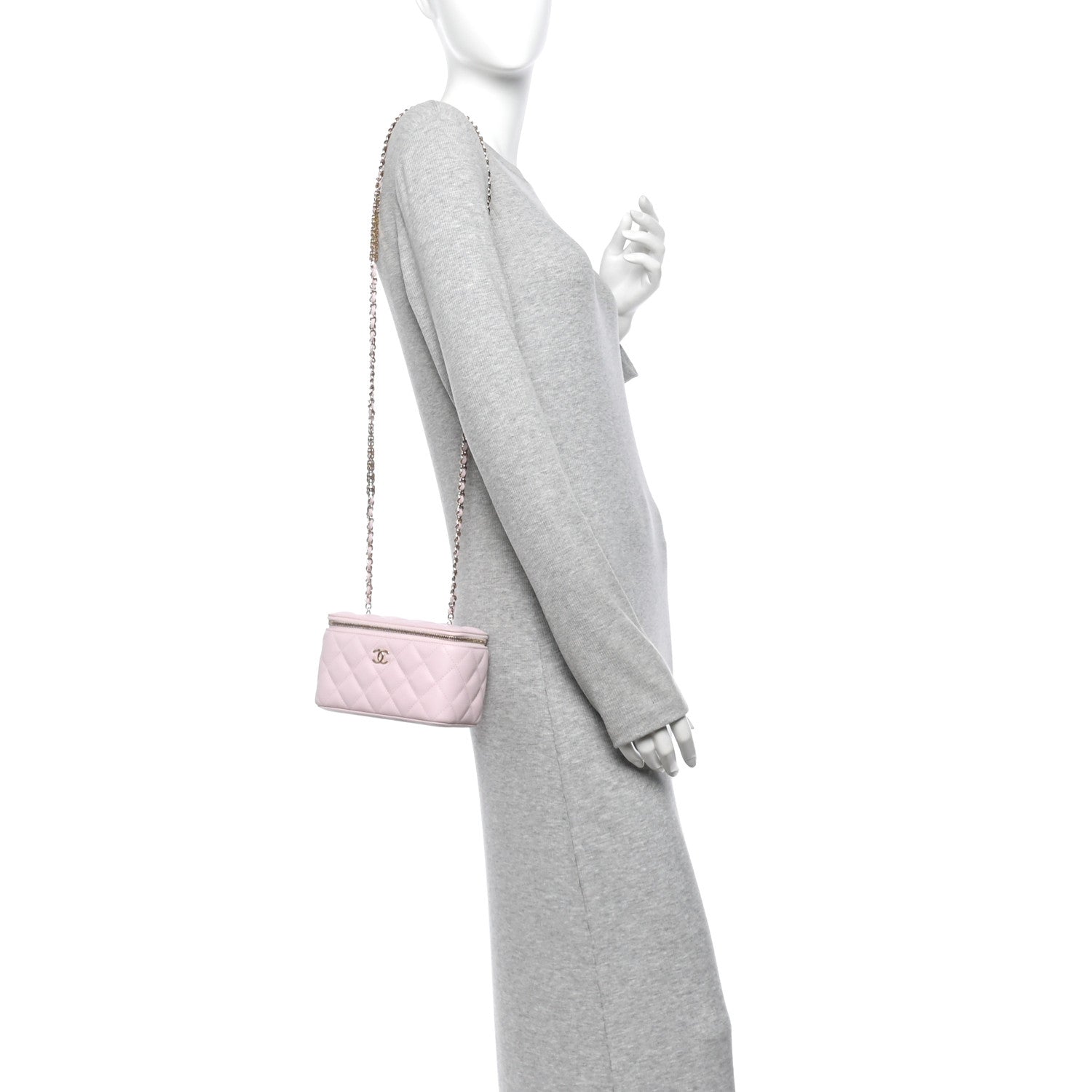 Caviar Quilted Mini Chanel 25 Handbag Light Pink — view 2