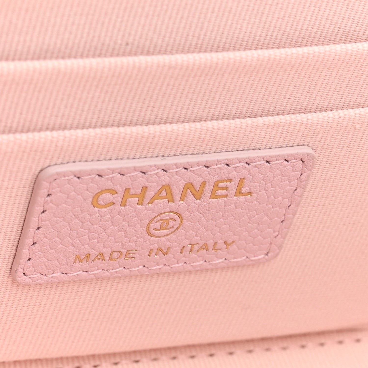 Caviar Quilted Small Tiny CC Vanity Case With Chain Light Pink — view 5