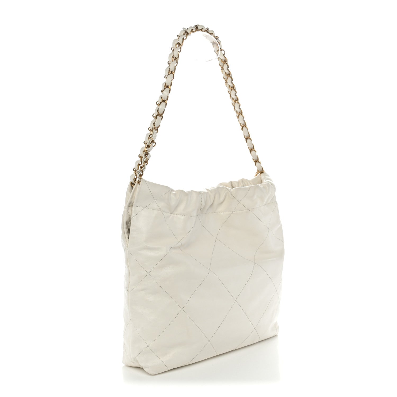 Shiny Calfskin Quilted Small Chanel 22 White — view 4