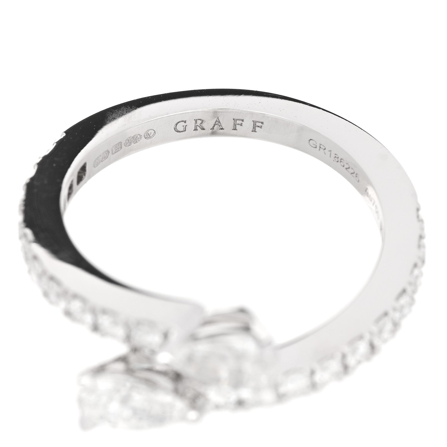 18K White Gold Diamond Duet Wraparound Ring 49 4.75 — view 4