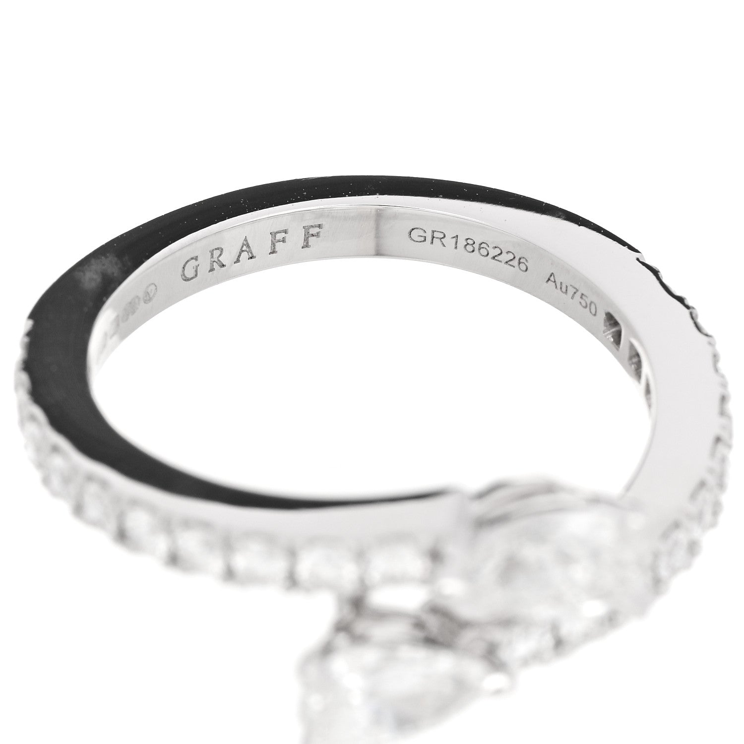 18K White Gold Diamond Duet Wraparound Ring 49 4.75 — view 5