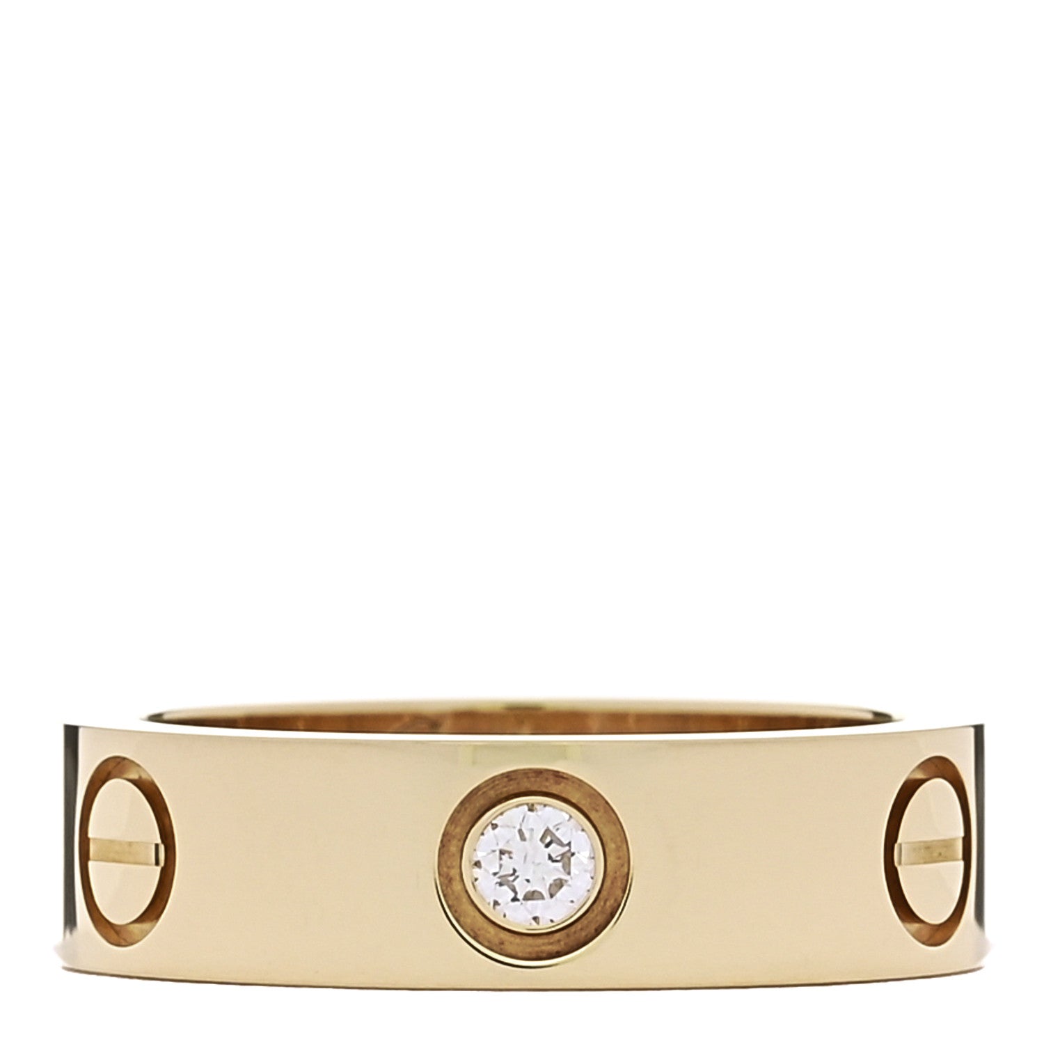 18K Yellow Gold 3 Diamond 5.5mm LOVE Ring 53 6.5