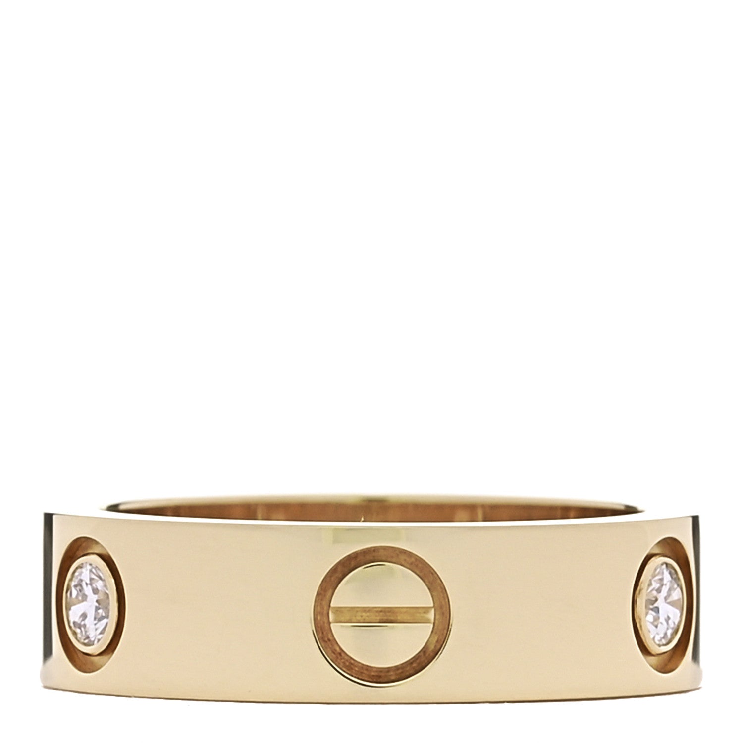 18K Yellow Gold 3 Diamond 5.5mm LOVE Ring 53 6.5 — view 3