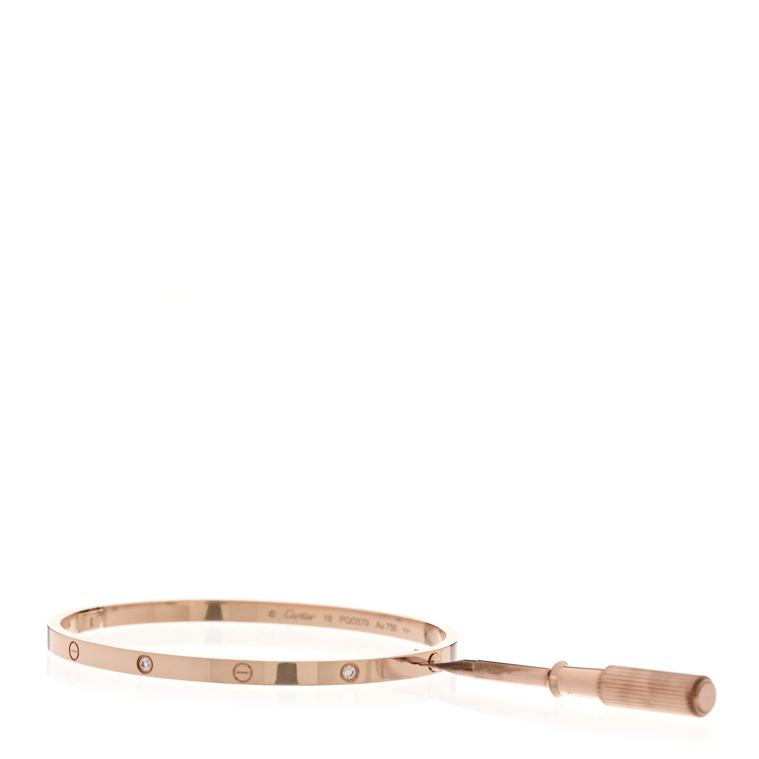 18K Pink Gold 6 Diamond Small LOVE Bracelet 18 — view 3