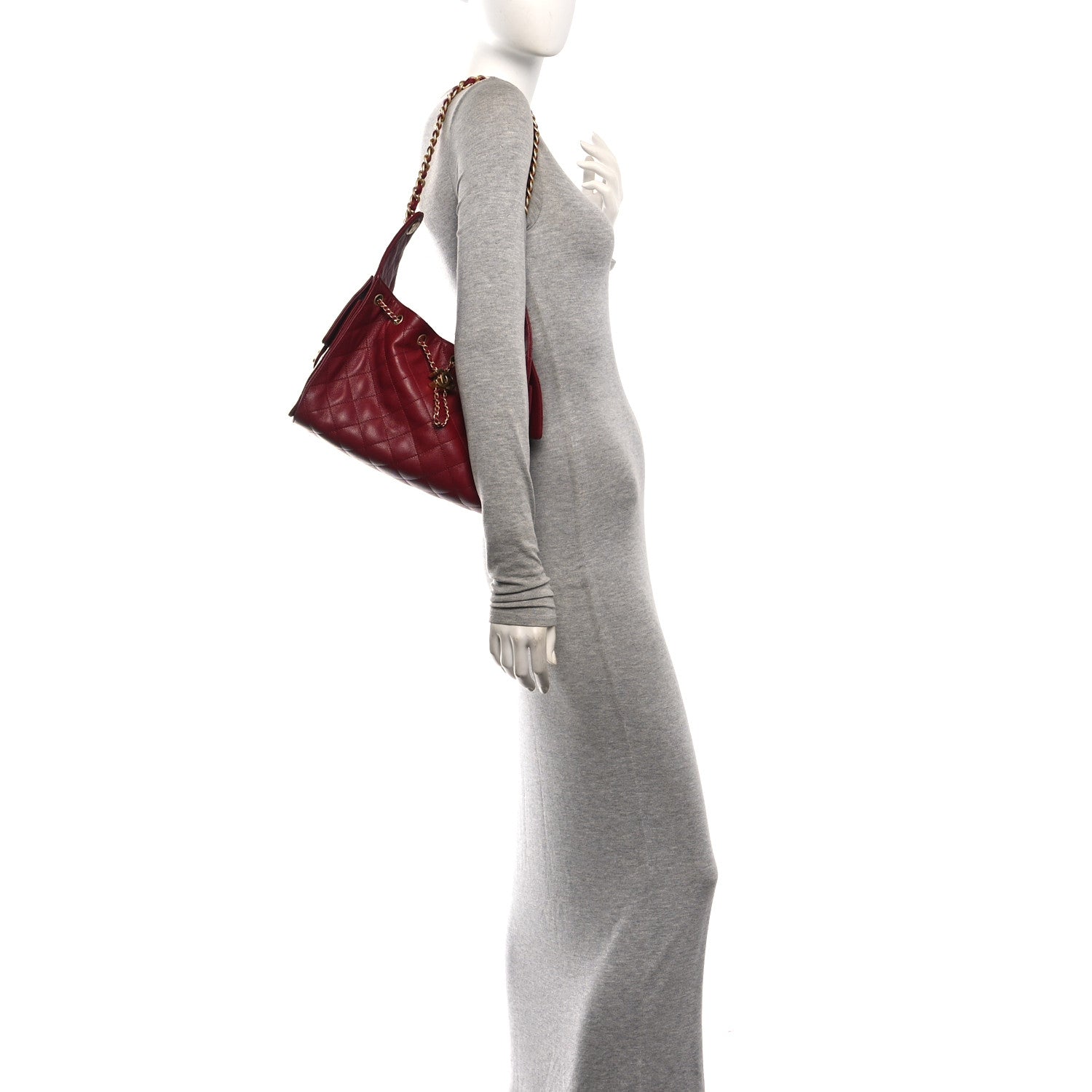 Caviar Quilted Small Chanel 25 Handbag Burgundy — view 2