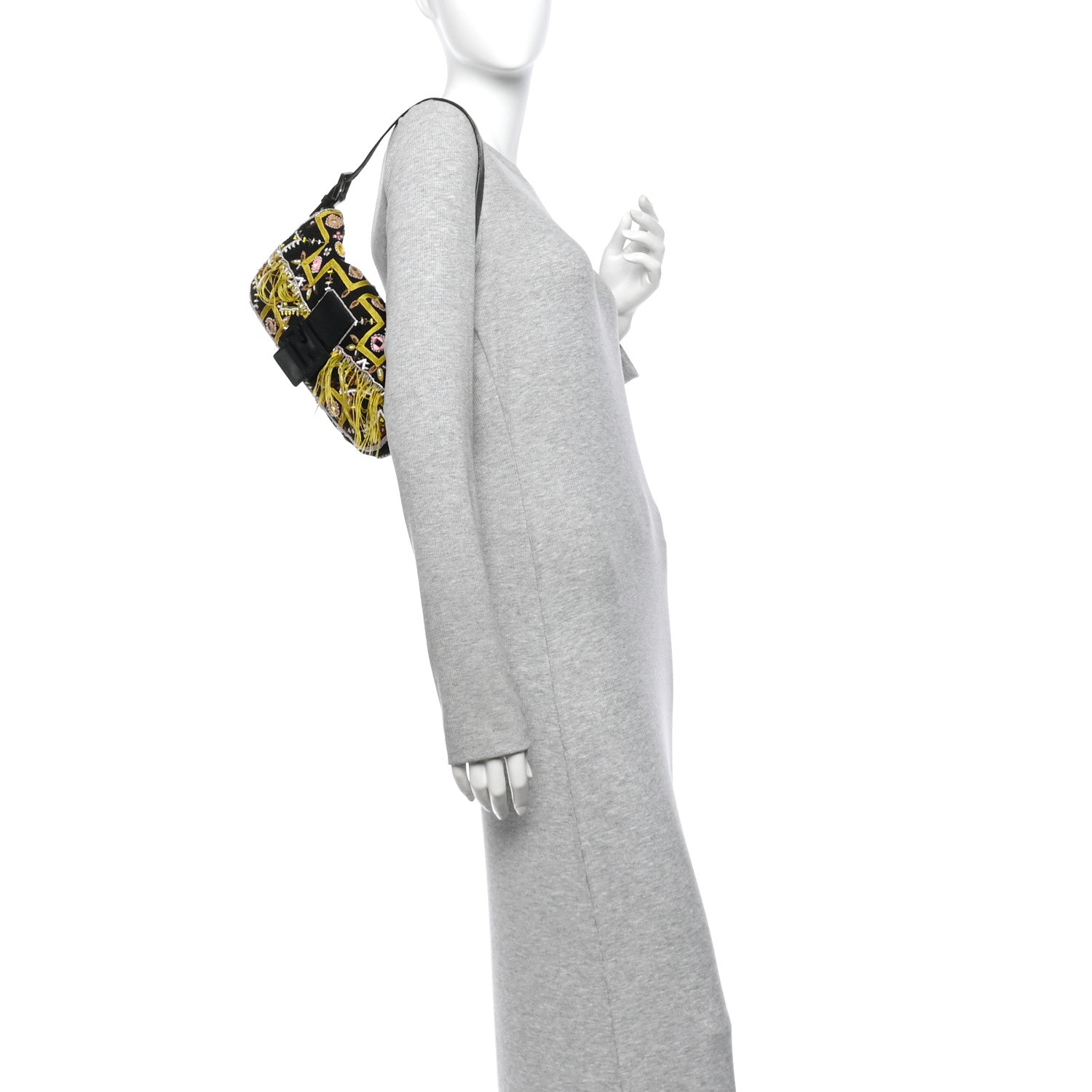 Canvas Beaded Baguette Black Multicolor — view 2