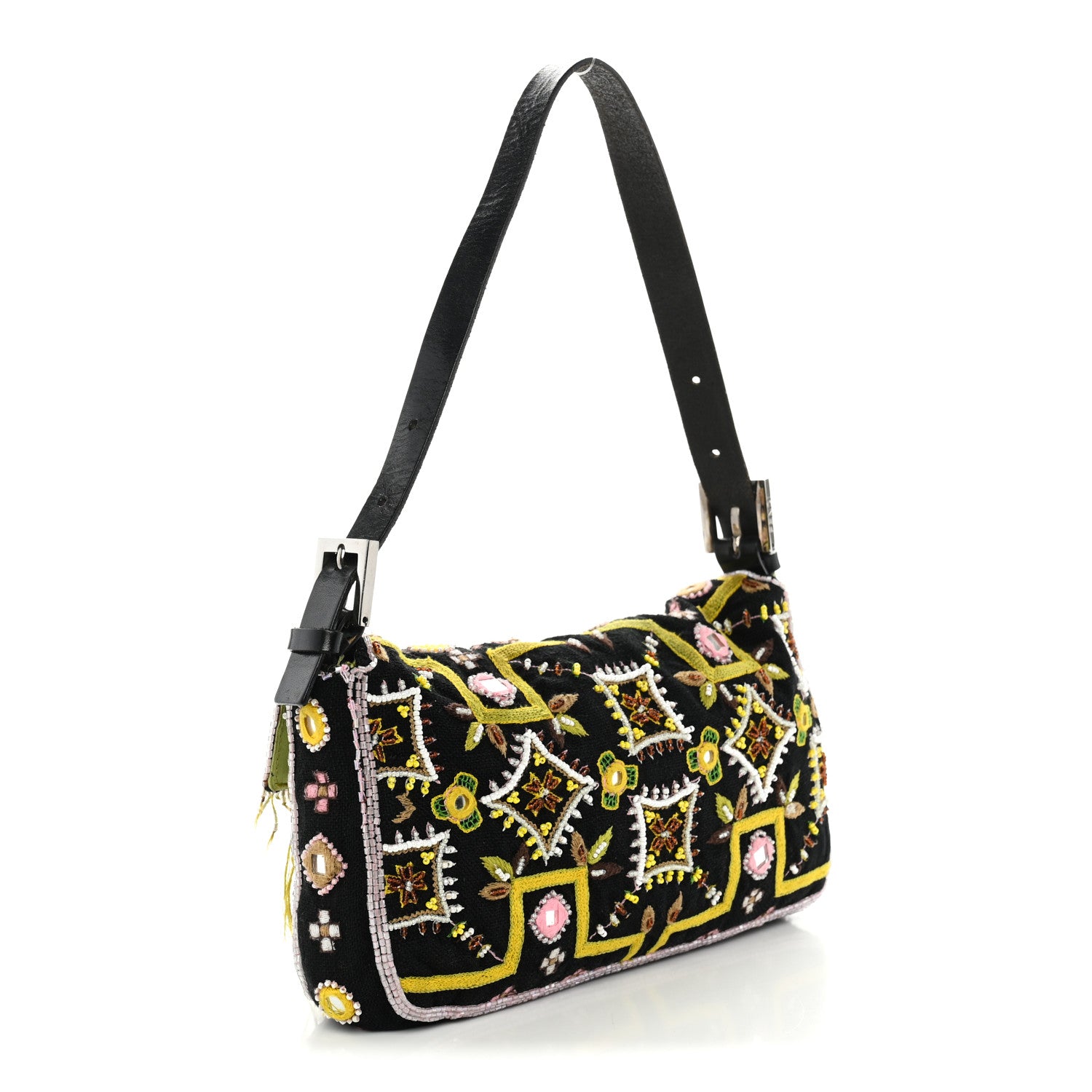 Canvas Beaded Baguette Black Multicolor — view 3