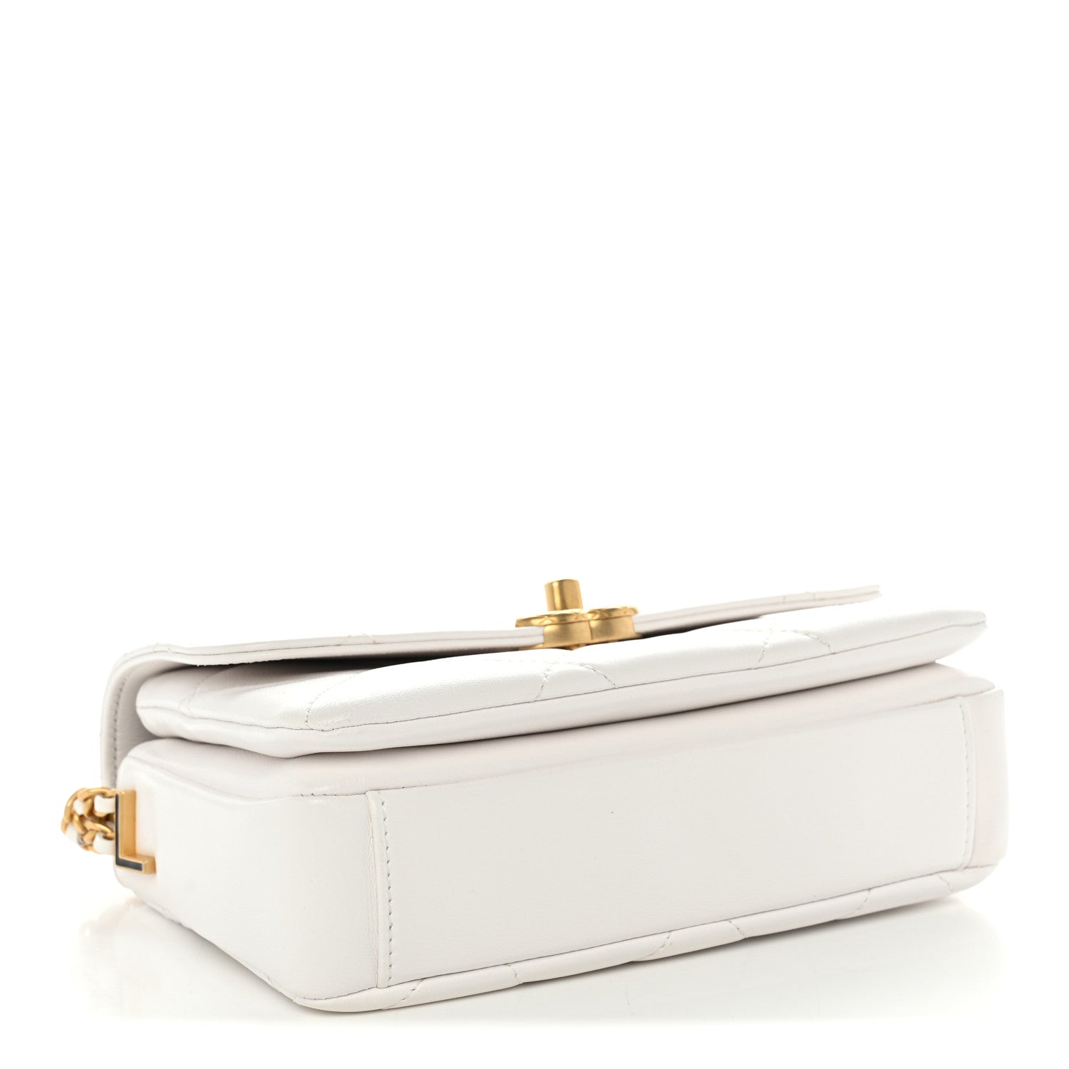 Caviar Quilted Mini CC You Flap White — view 4