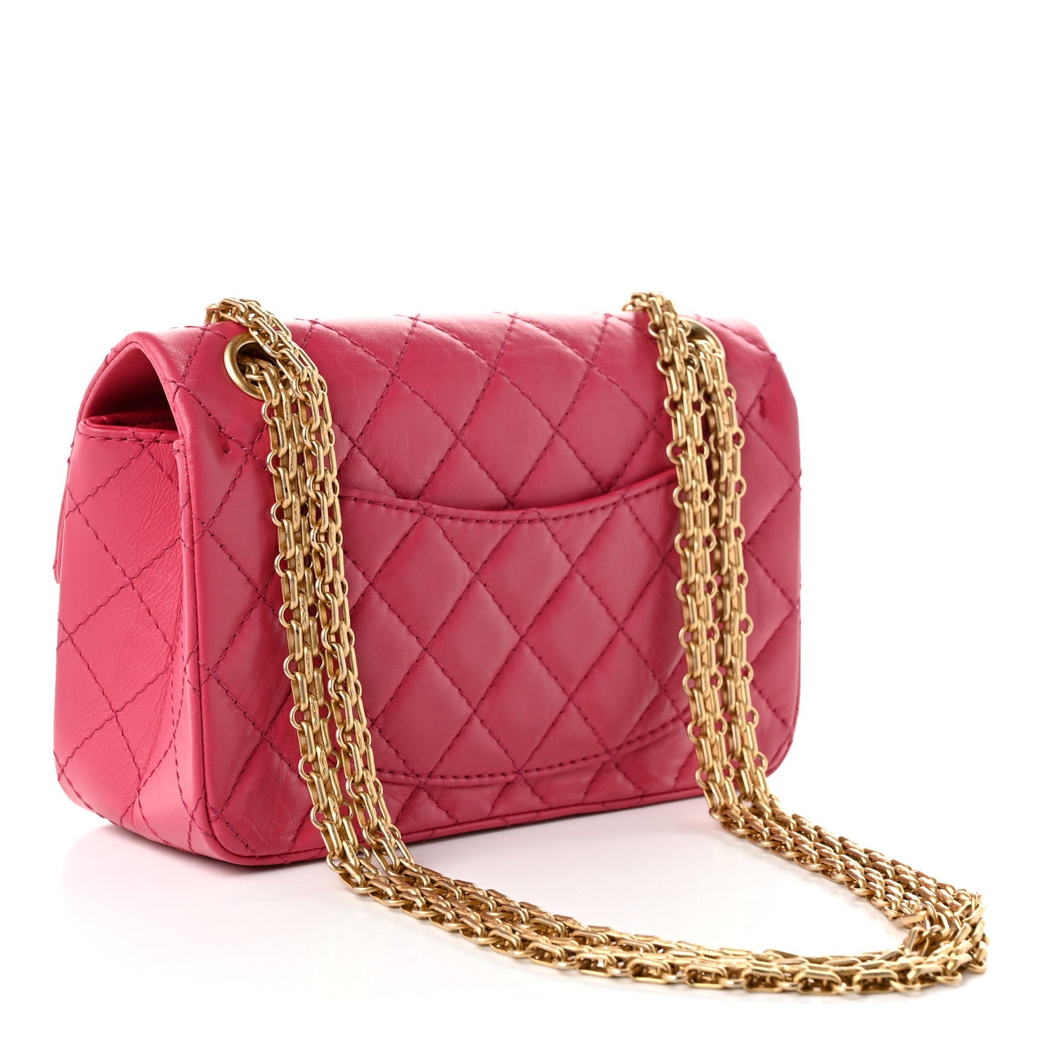 Aged Calfskin Quilted 2.55 Reissue Mini Flap Pink — view 3