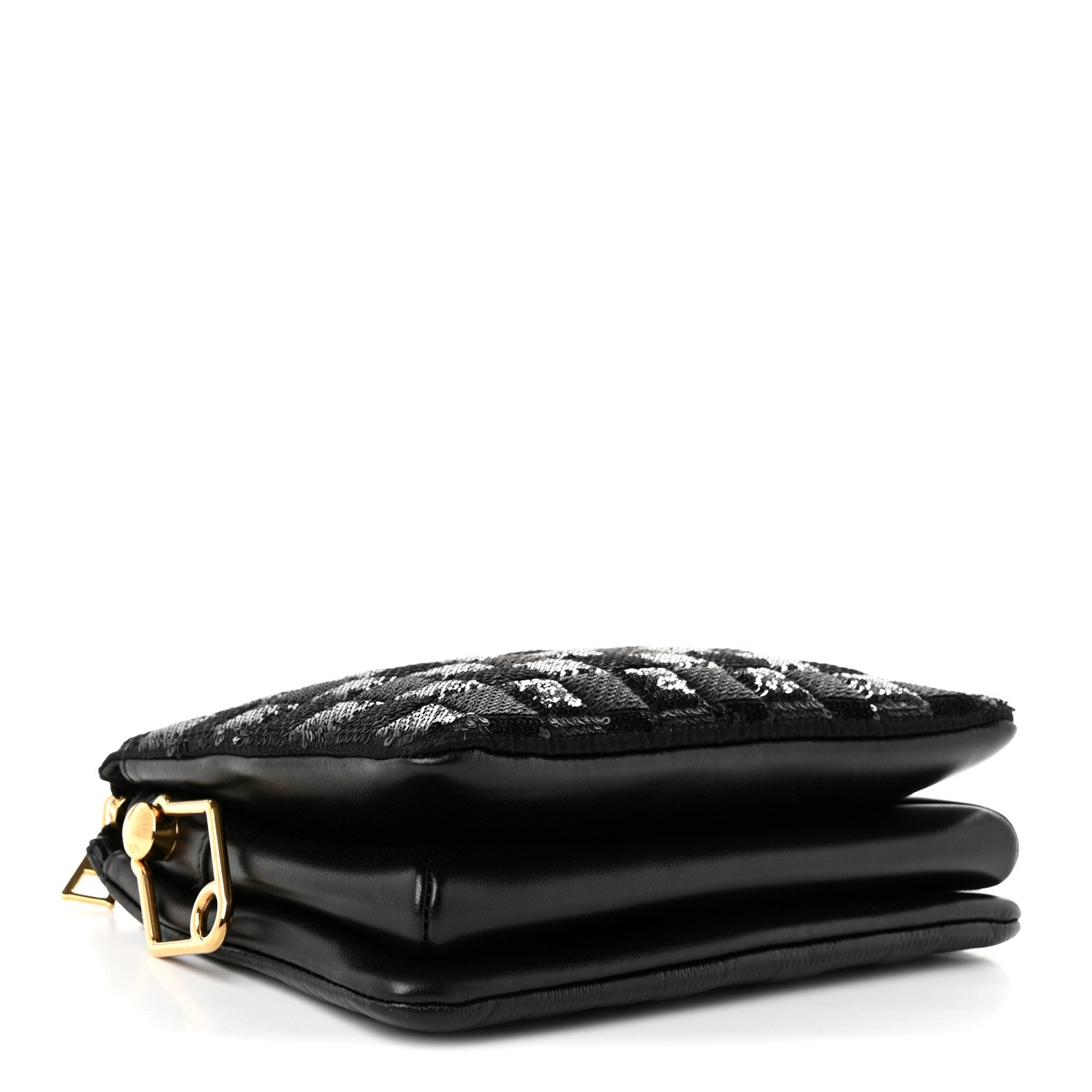 Satin Sequin Embroidered Damier Coussin BB Black — view 4