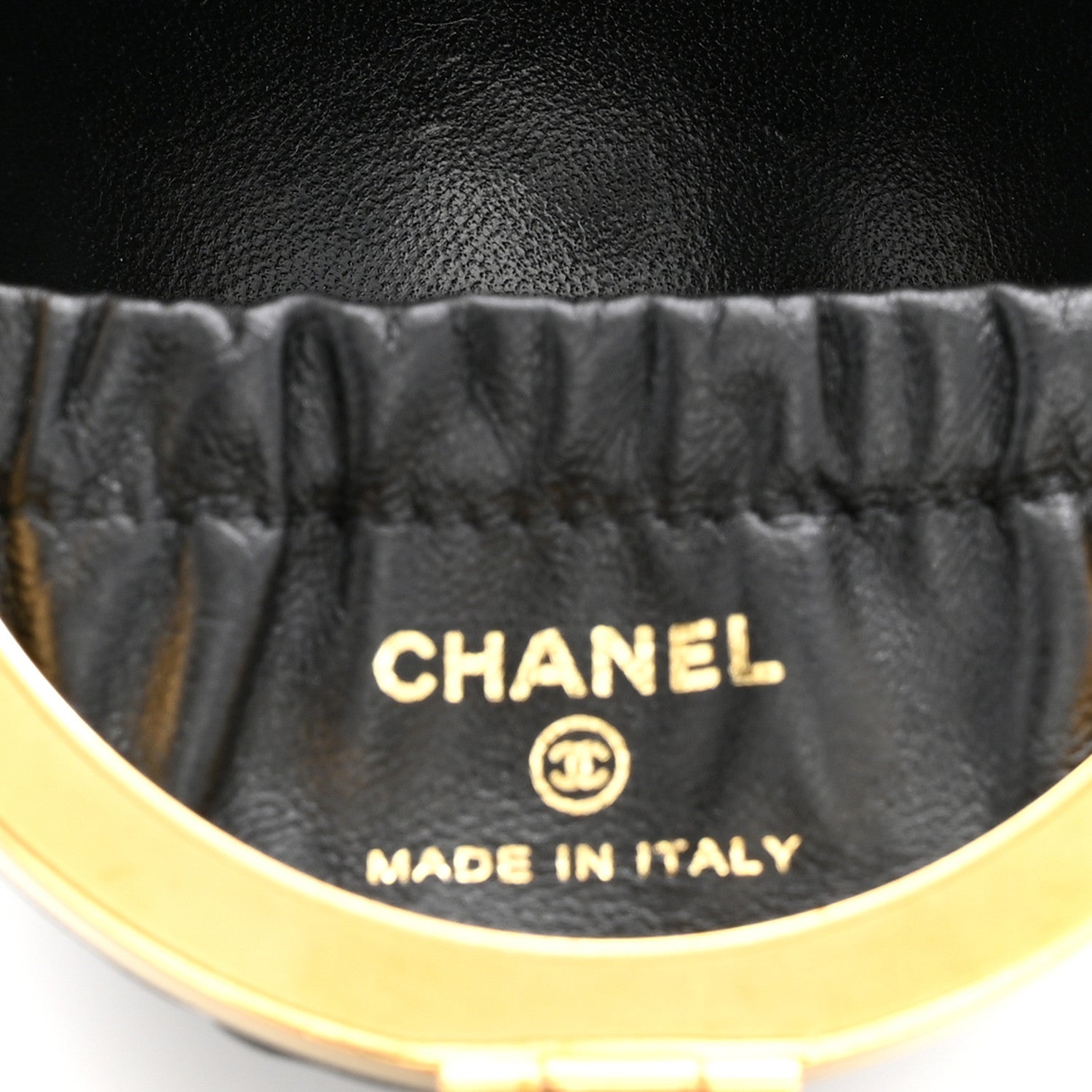 Lambskin Quilted Sphere Minaudiere Chain Clutch Black — view 5