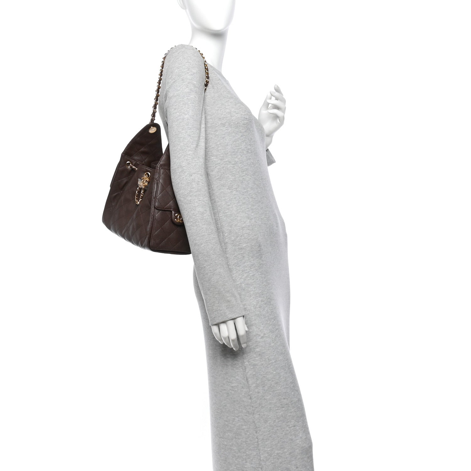 Caviar Quilted Small Chanel 25 Handbag Dark Brown — view 2