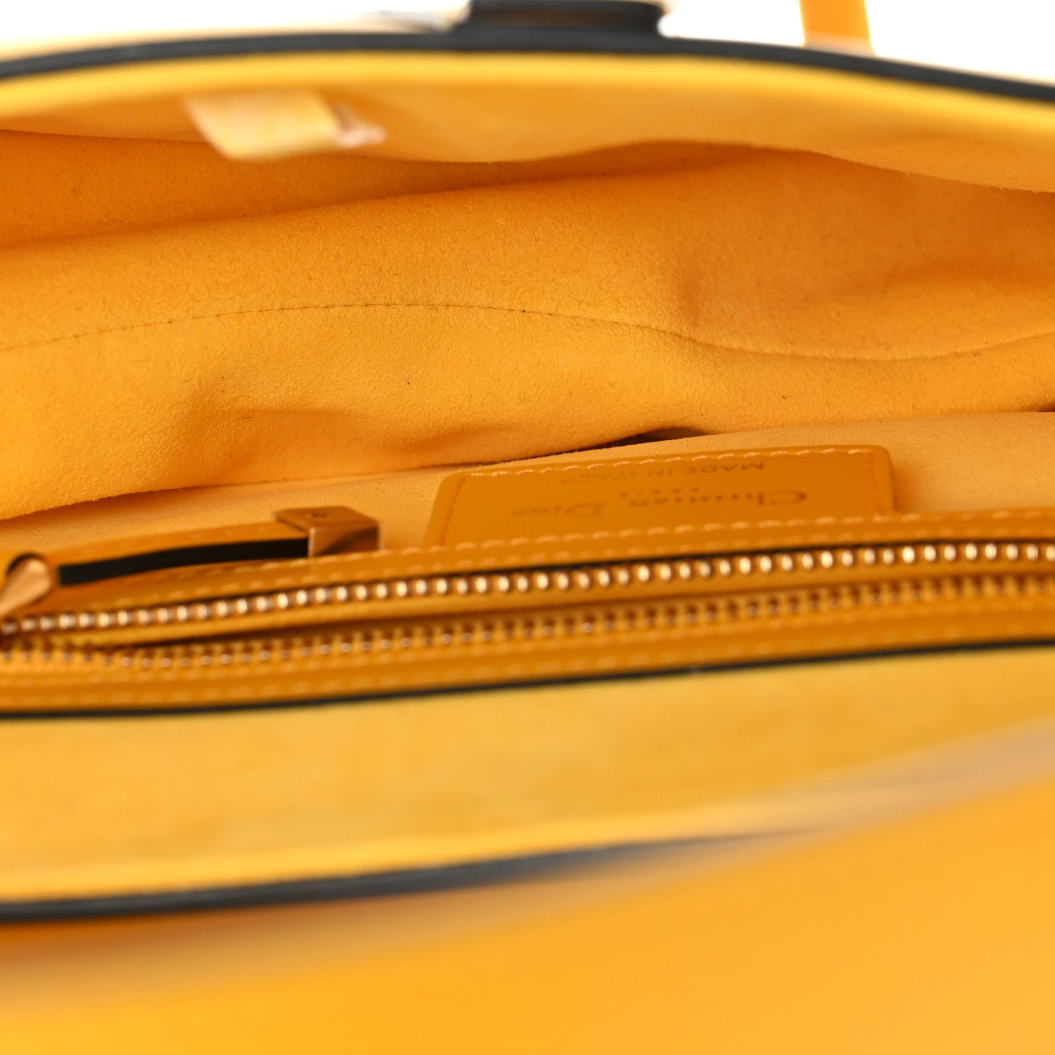 Calfskin Saddle Bag With Strap Yellow — view 5