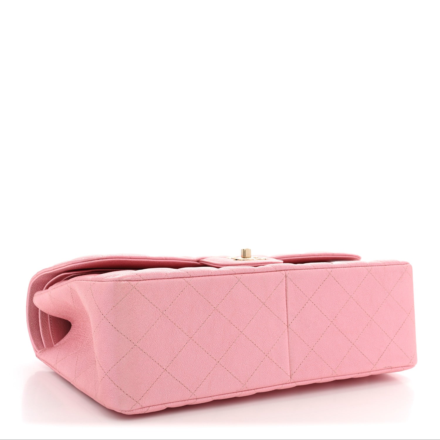 Iridescent Caviar Quilted Jumbo Double Flap Pink — view 4