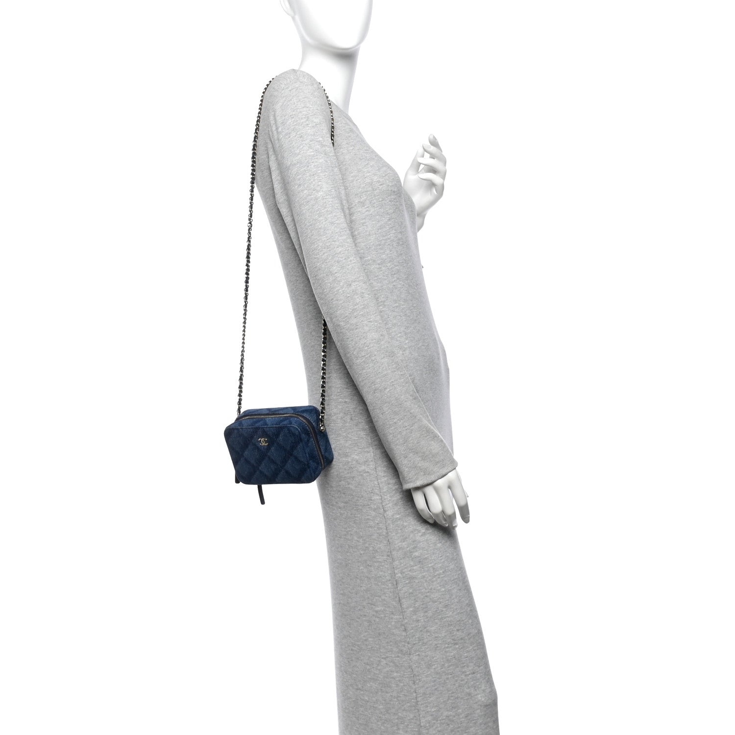 Printed Denim CC Camera Case Blue — view 2
