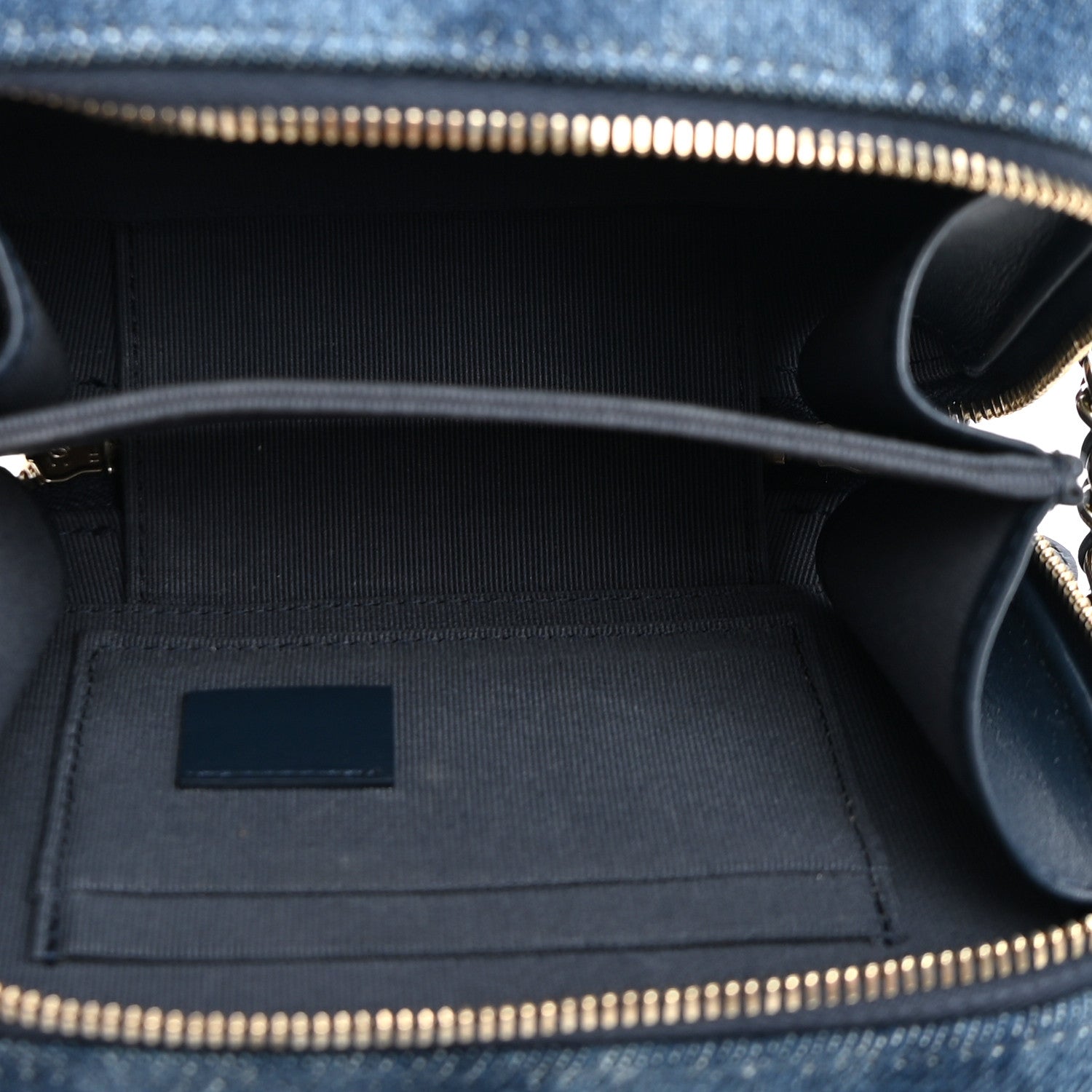Printed Denim CC Camera Case Blue — view 5
