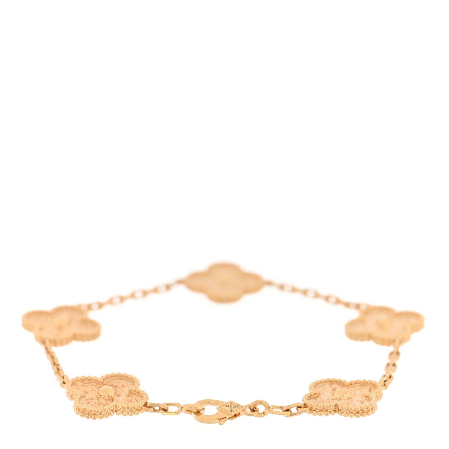 18K Yellow Gold 5 Motifs Vintage Alhambra Bracelet — view 2
