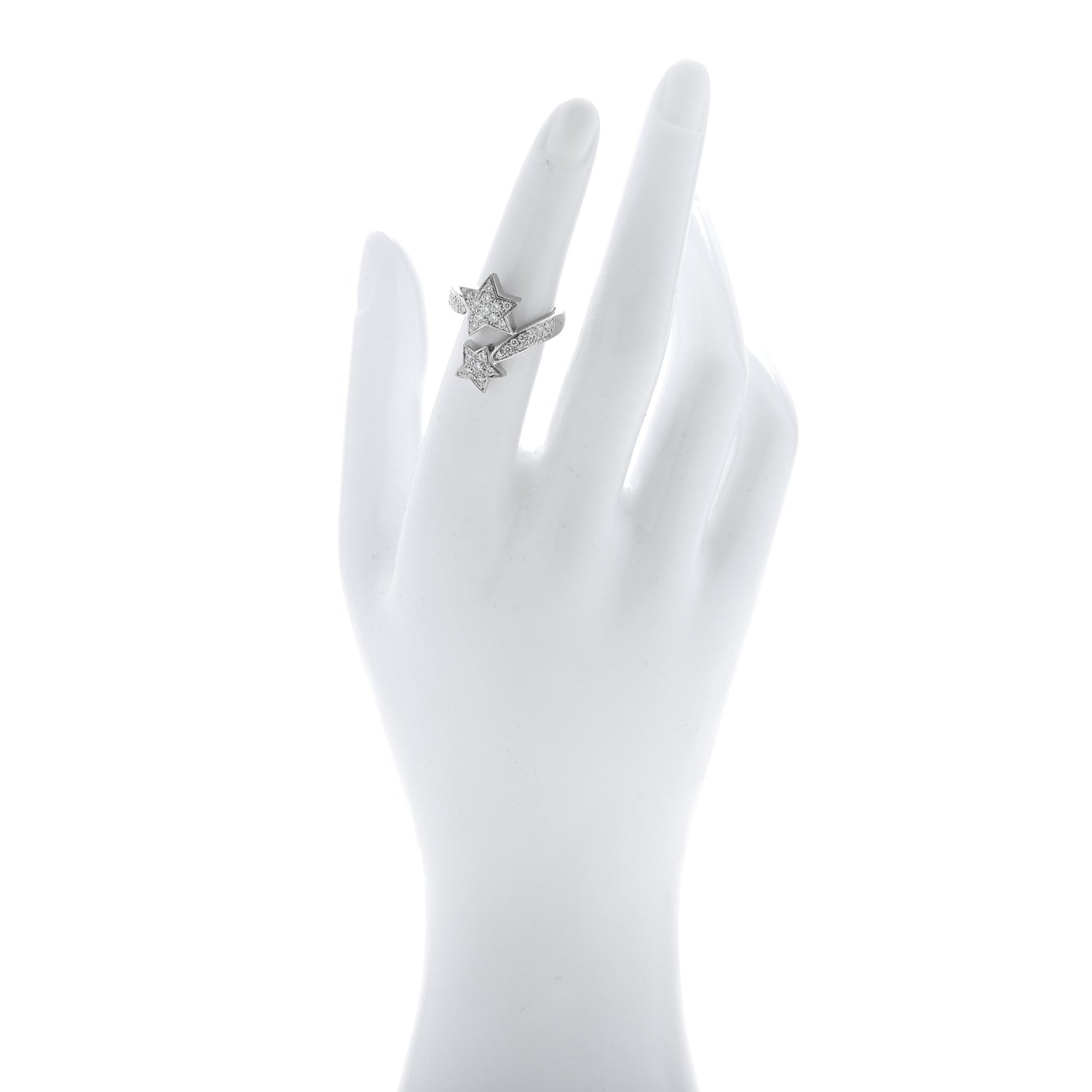 18K White Gold Diamond Comete Geode Ring 50 5.25 — view 2
