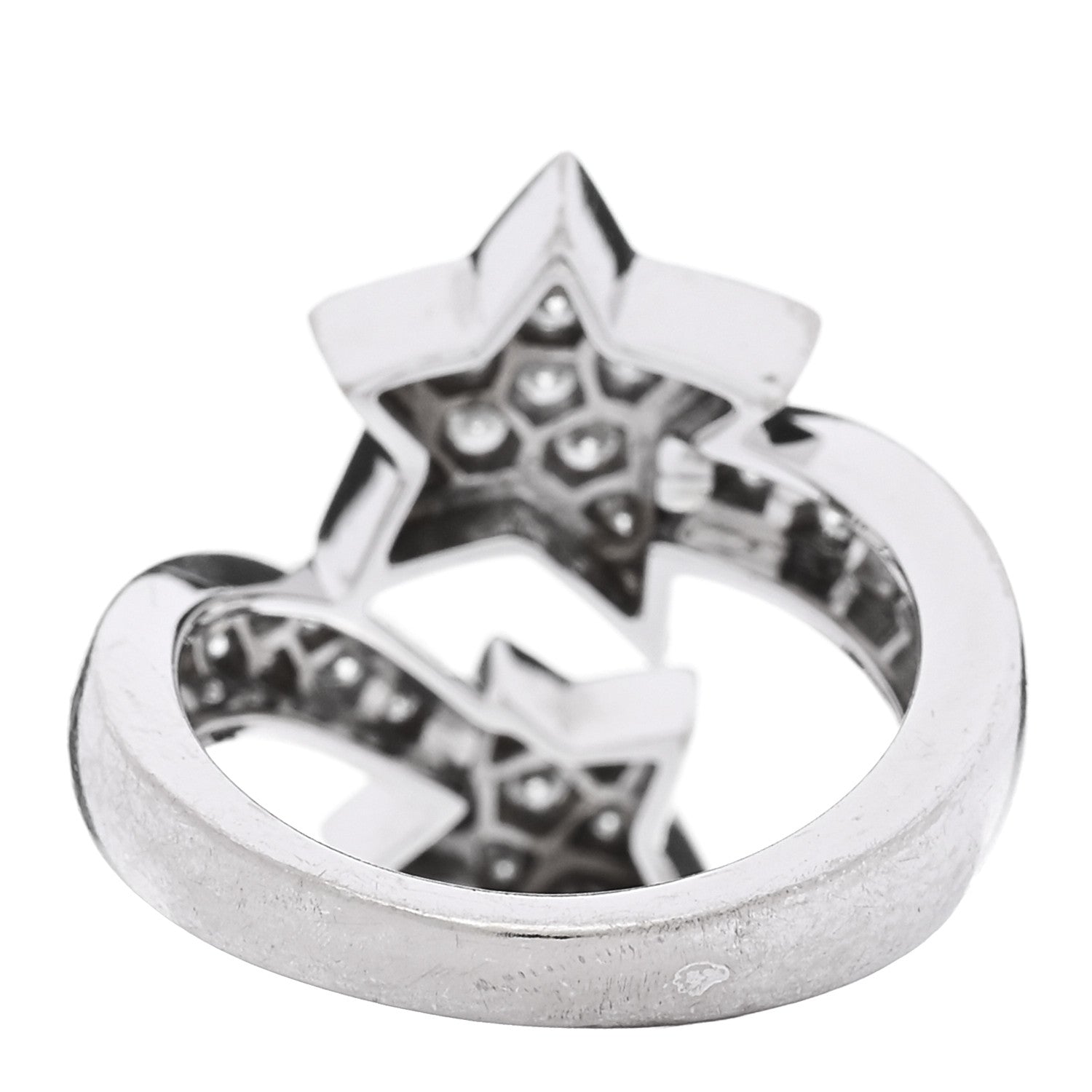 18K White Gold Diamond Comete Geode Ring 50 5.25 — view 3