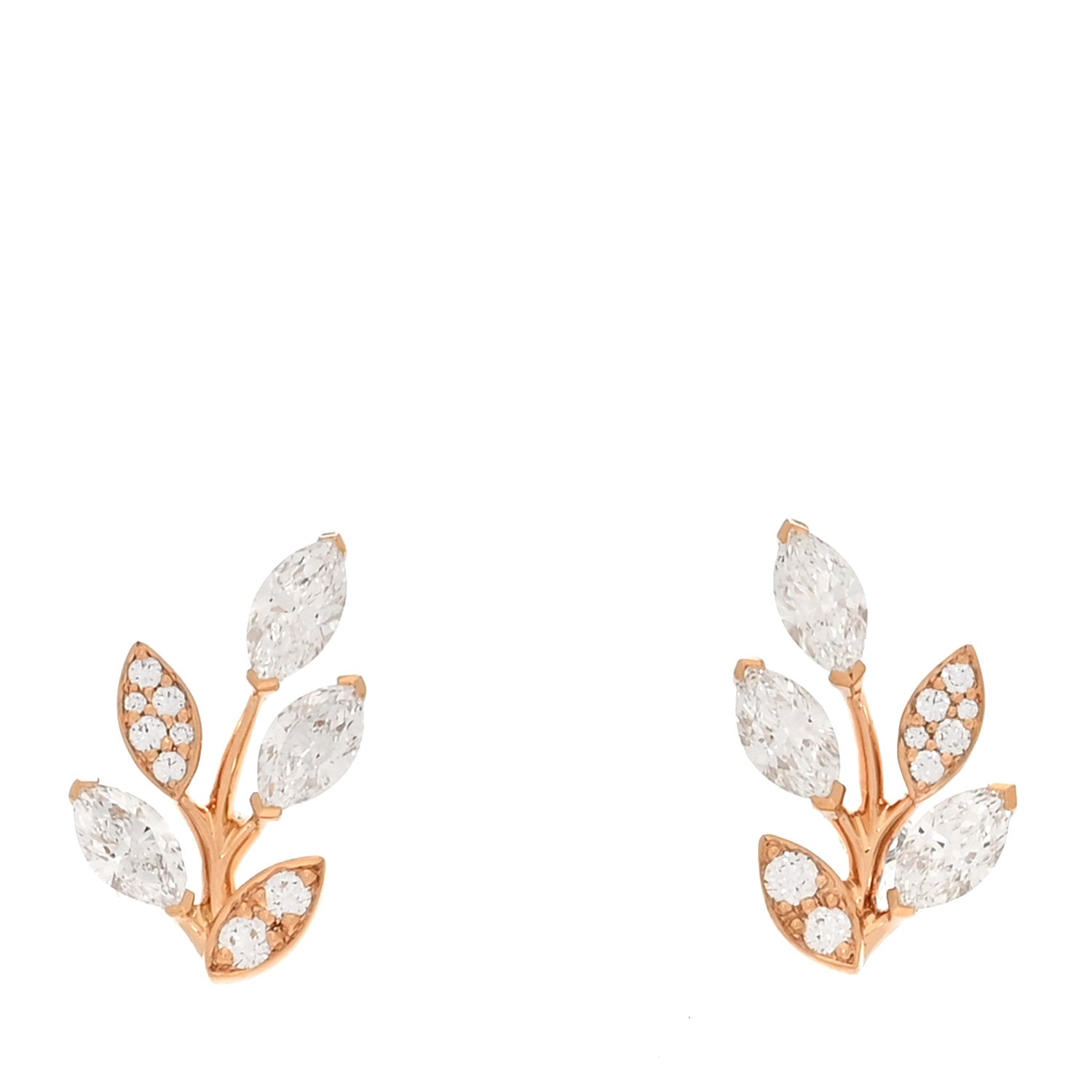 18K Rose Gold Diamond Small Victoria Vine Earrings