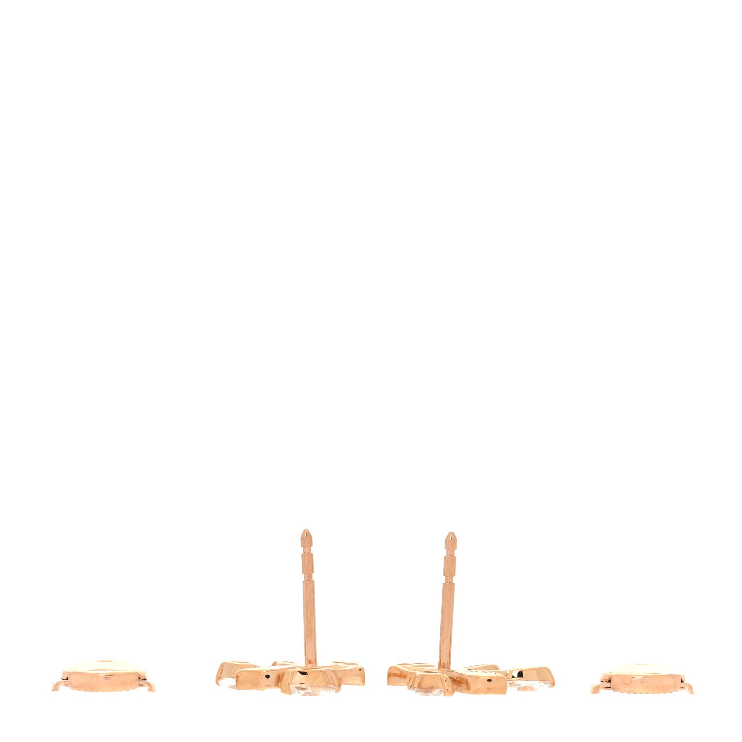 18K Rose Gold Diamond Small Victoria Vine Earrings — view 3