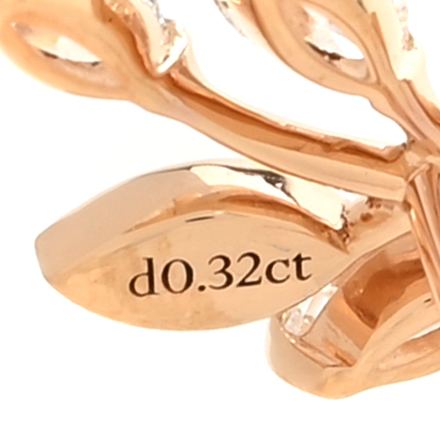 18K Rose Gold Diamond Small Victoria Vine Earrings — view 4