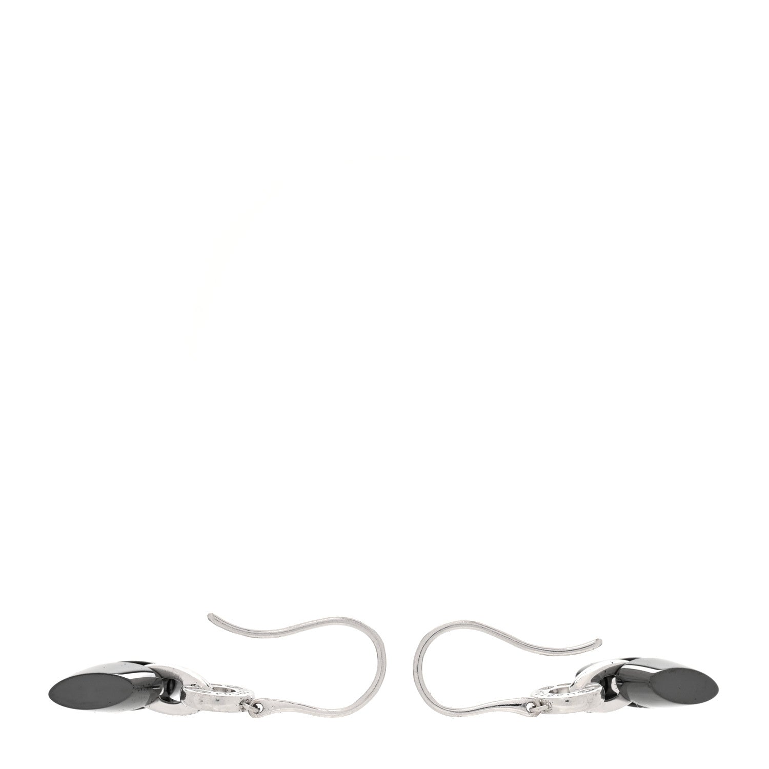18K White Gold Diamond Ceramic Ultra Drop Earrings Black — view 3