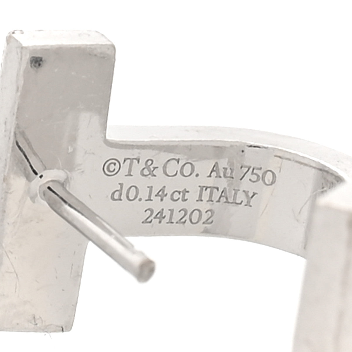 18K White Gold Diamond T1 Half Pave Huggie Earrings — view 4