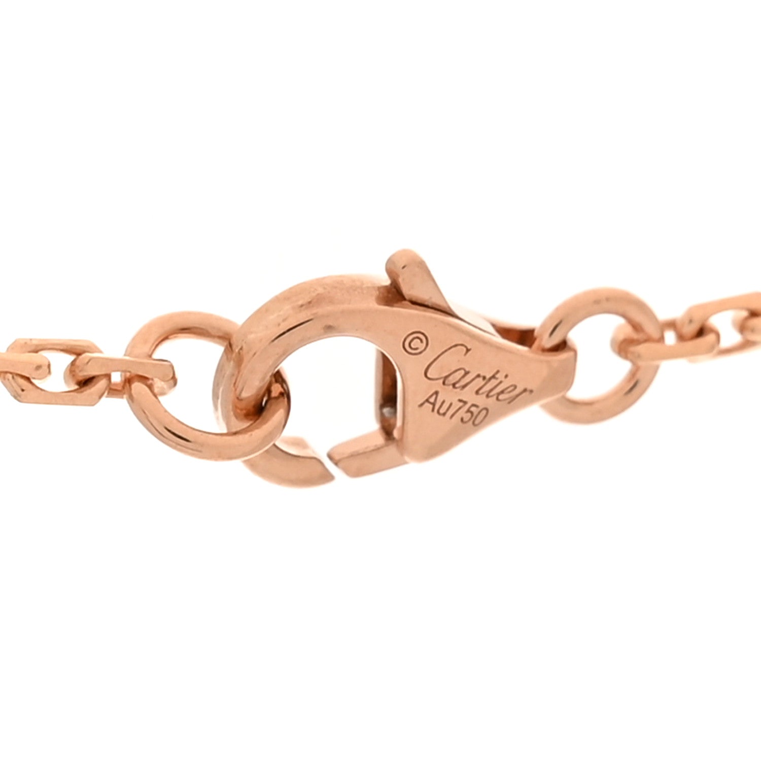 18K Pink Gold Diamond Interlocking LOVE Necklace — view 4