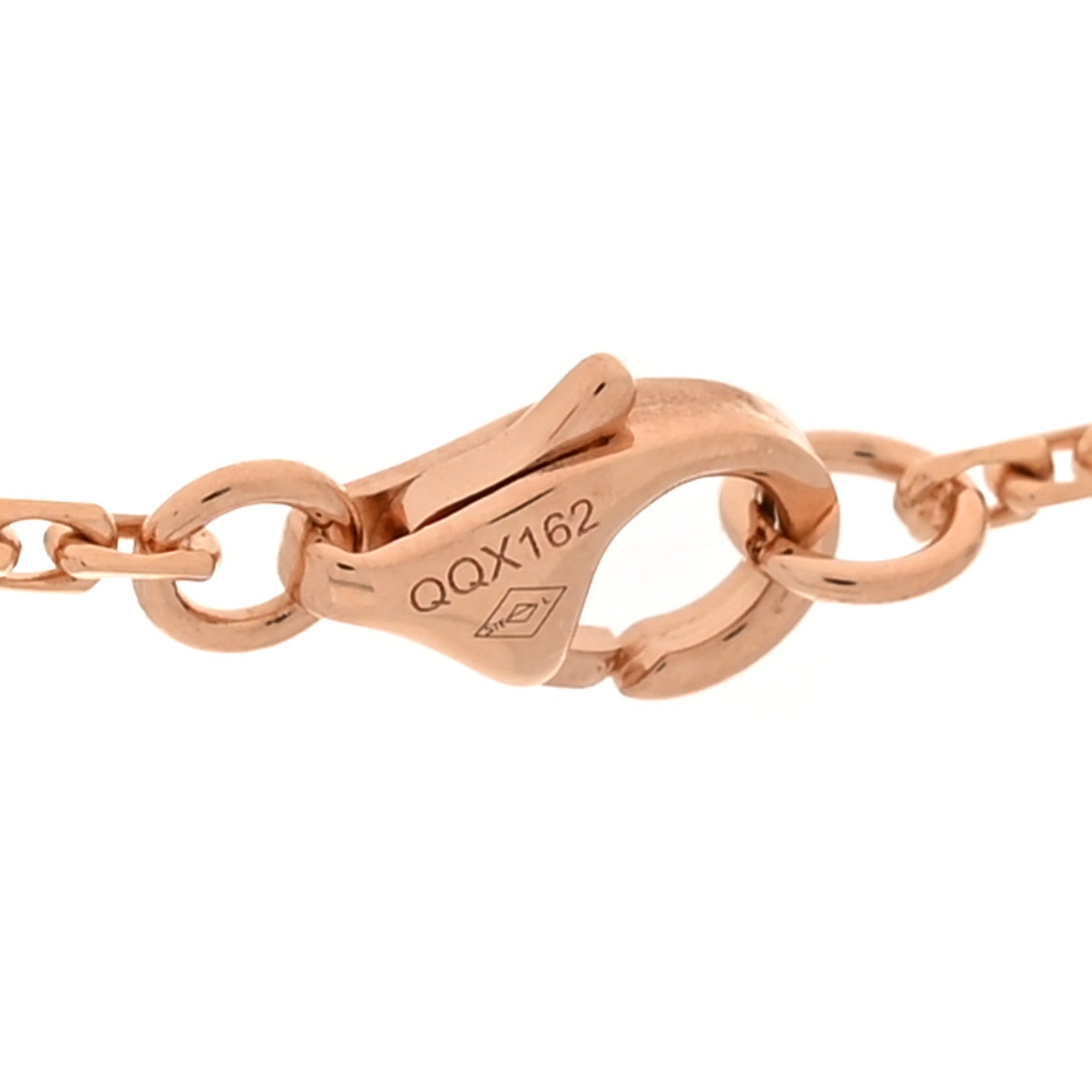 18K Pink Gold Diamond Interlocking LOVE Necklace — view 5