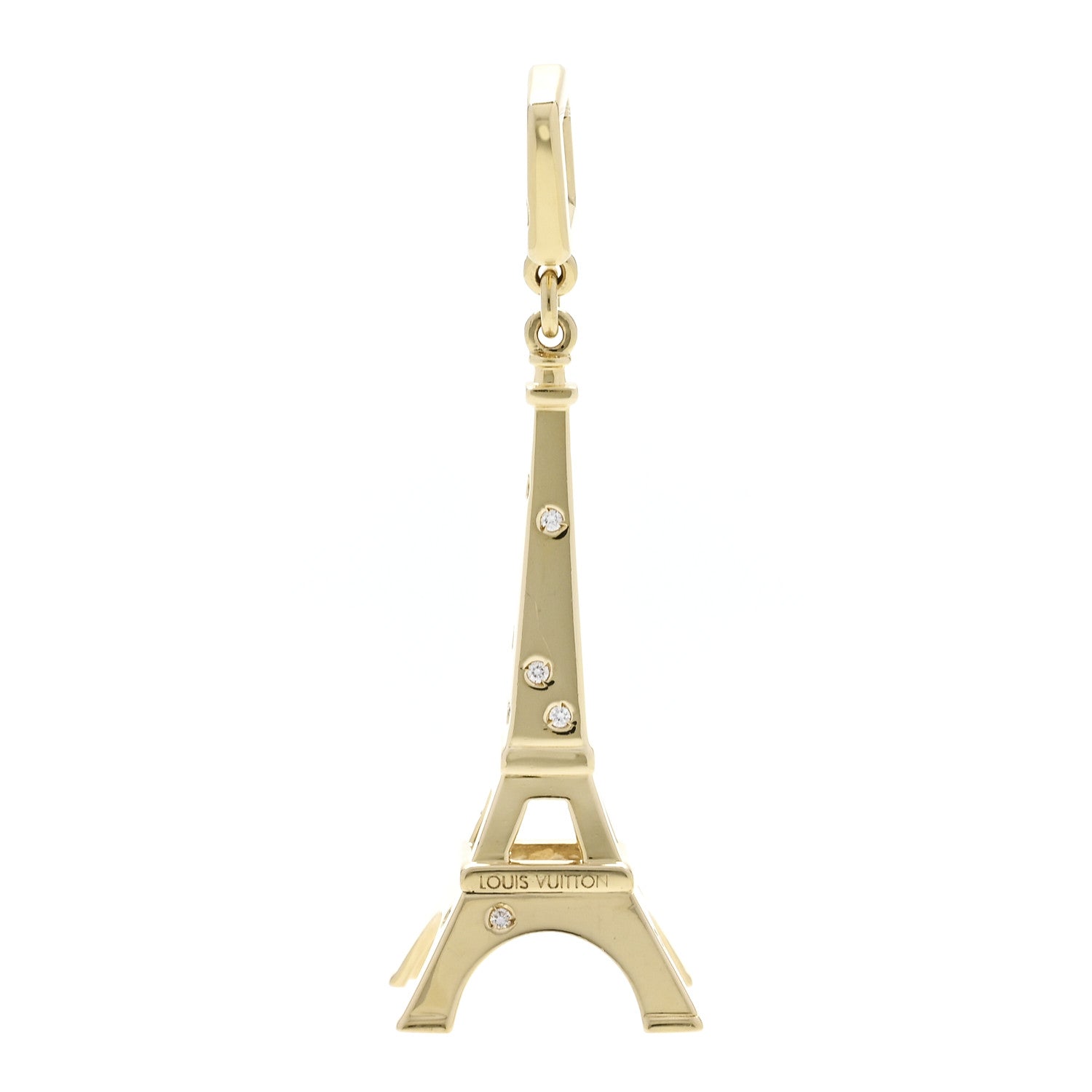18K Yellow Gold Diamond Eiffel Tower Charm