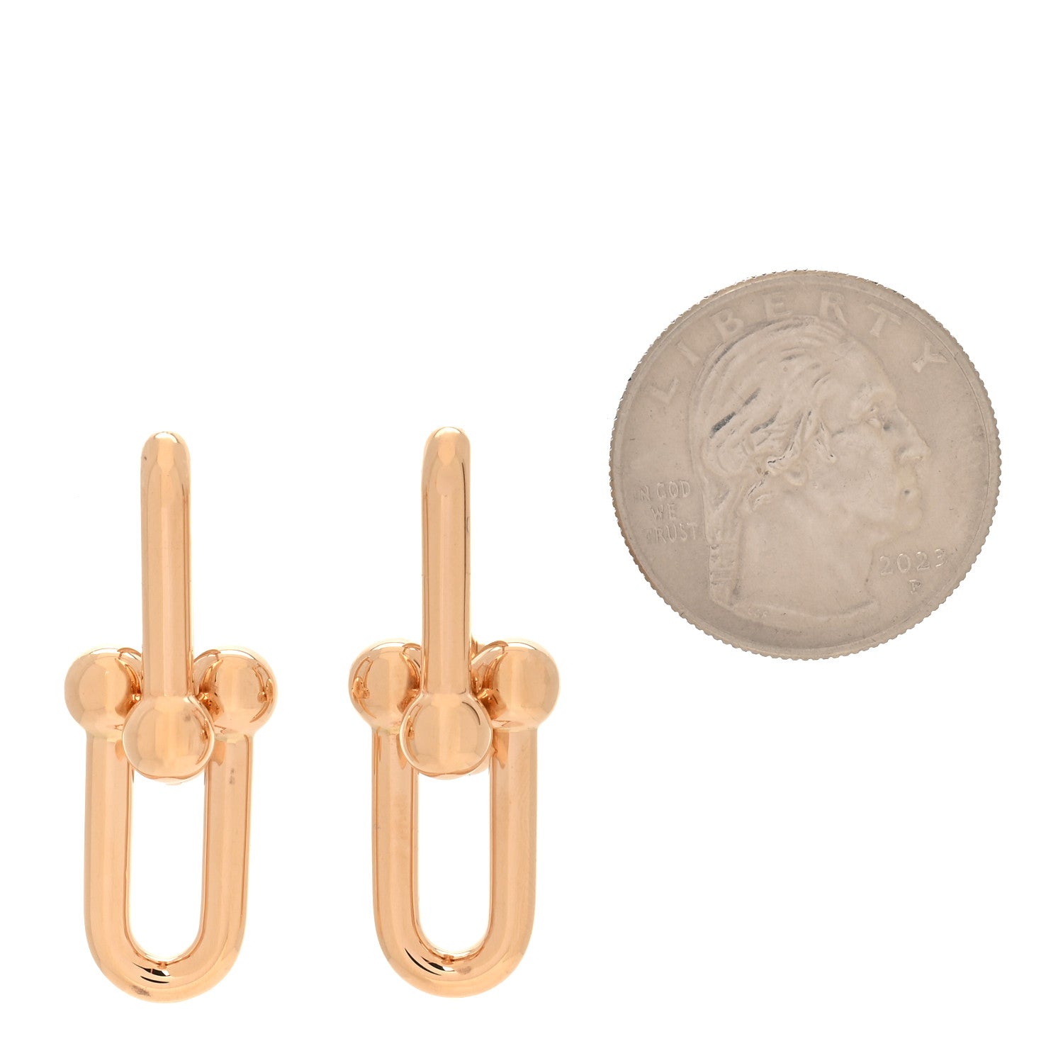 18K Rose Gold Large HardWear Link Earrings — view 2