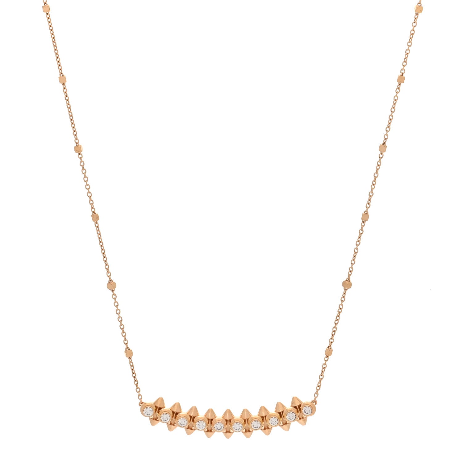 18K Pink Gold Diamond Clash de Cartier Necklace