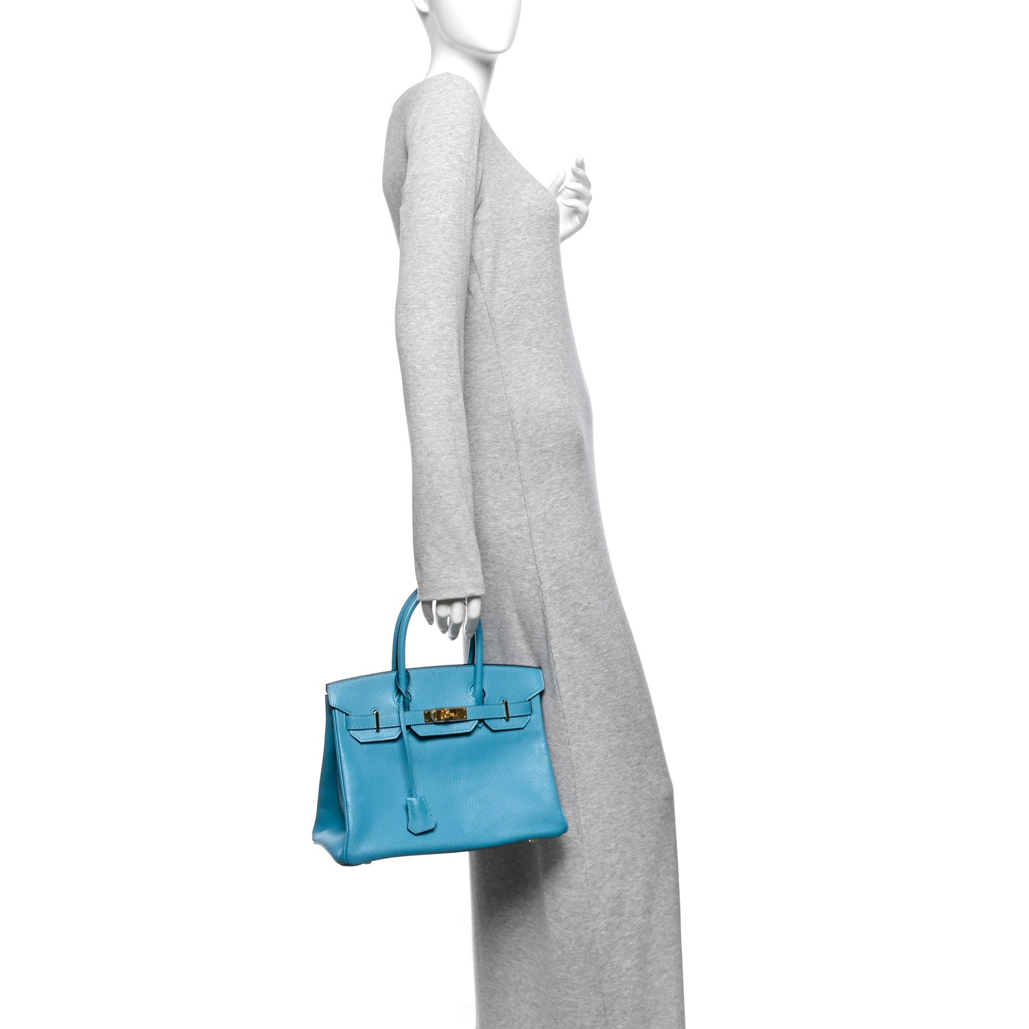 Chevre de Coromandel Birkin 30 Turquoise — view 2
