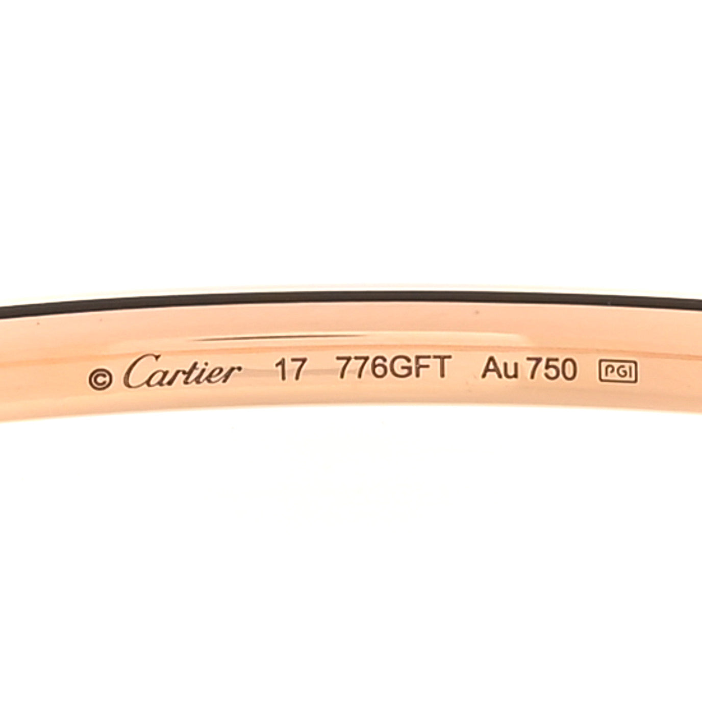 18K Pink Gold Diamond Etincelle de Cartier Bangle Bracelet 17 — view 3