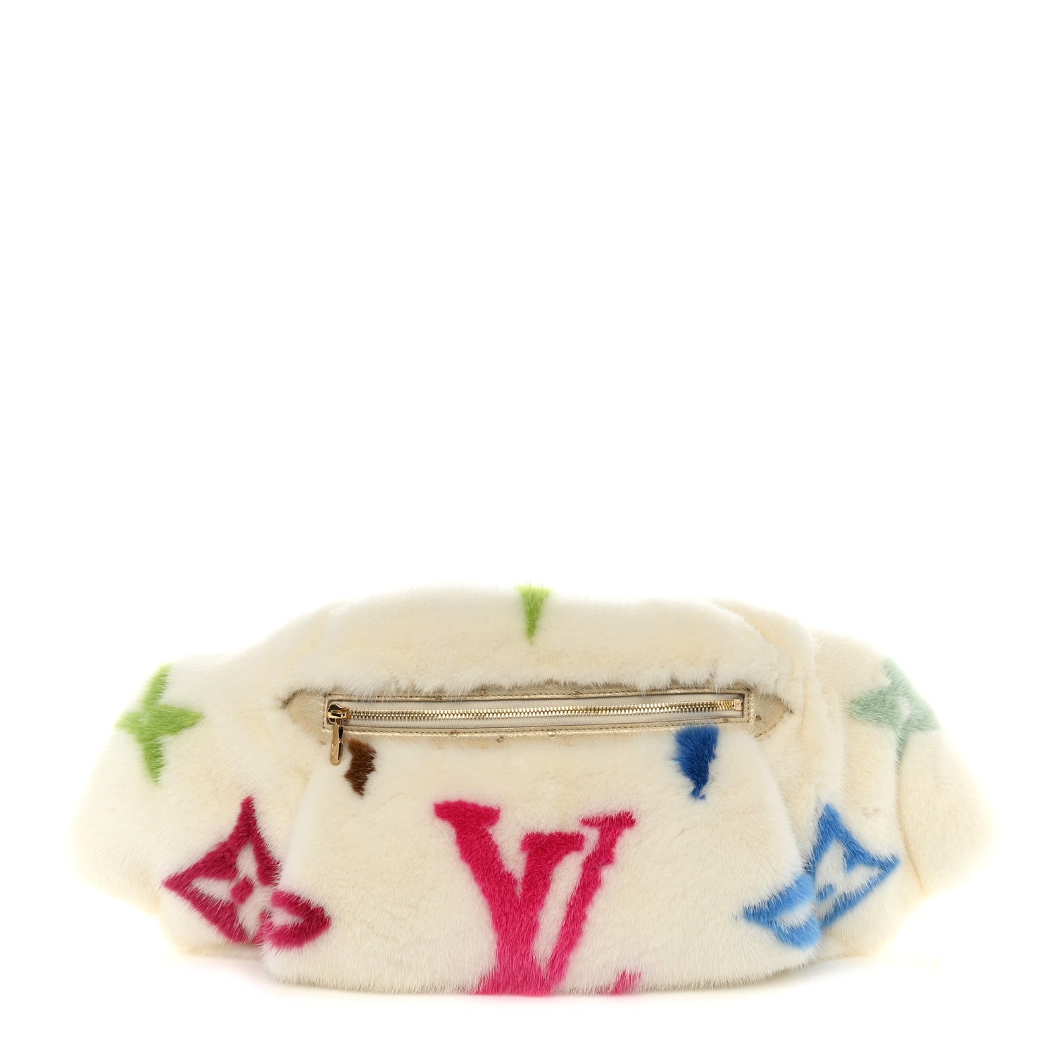 LV X TM Mink Ostrich Monogram Bum Bag White Multicolor