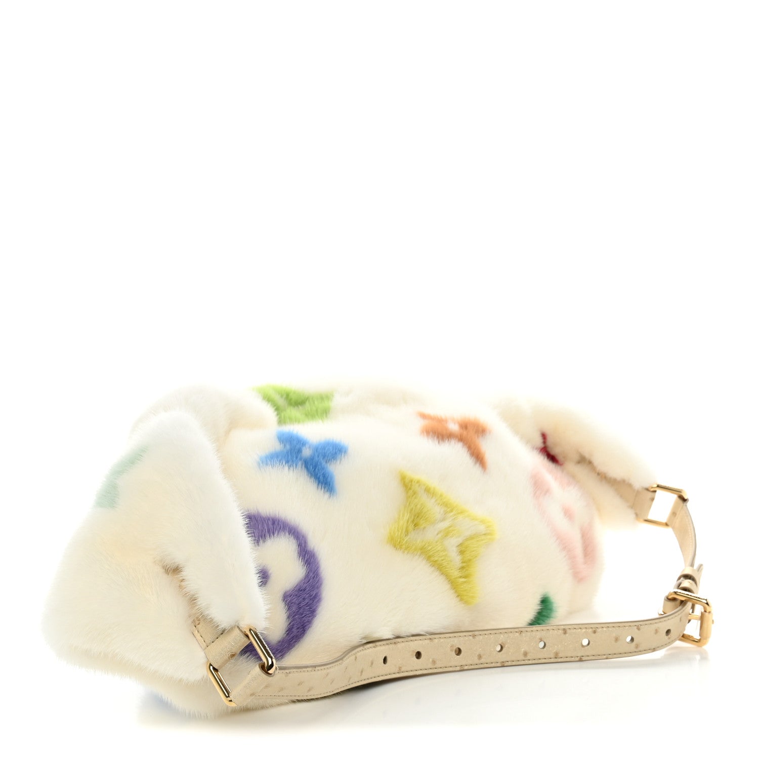 LV X TM Mink Ostrich Monogram Bum Bag White Multicolor — view 3