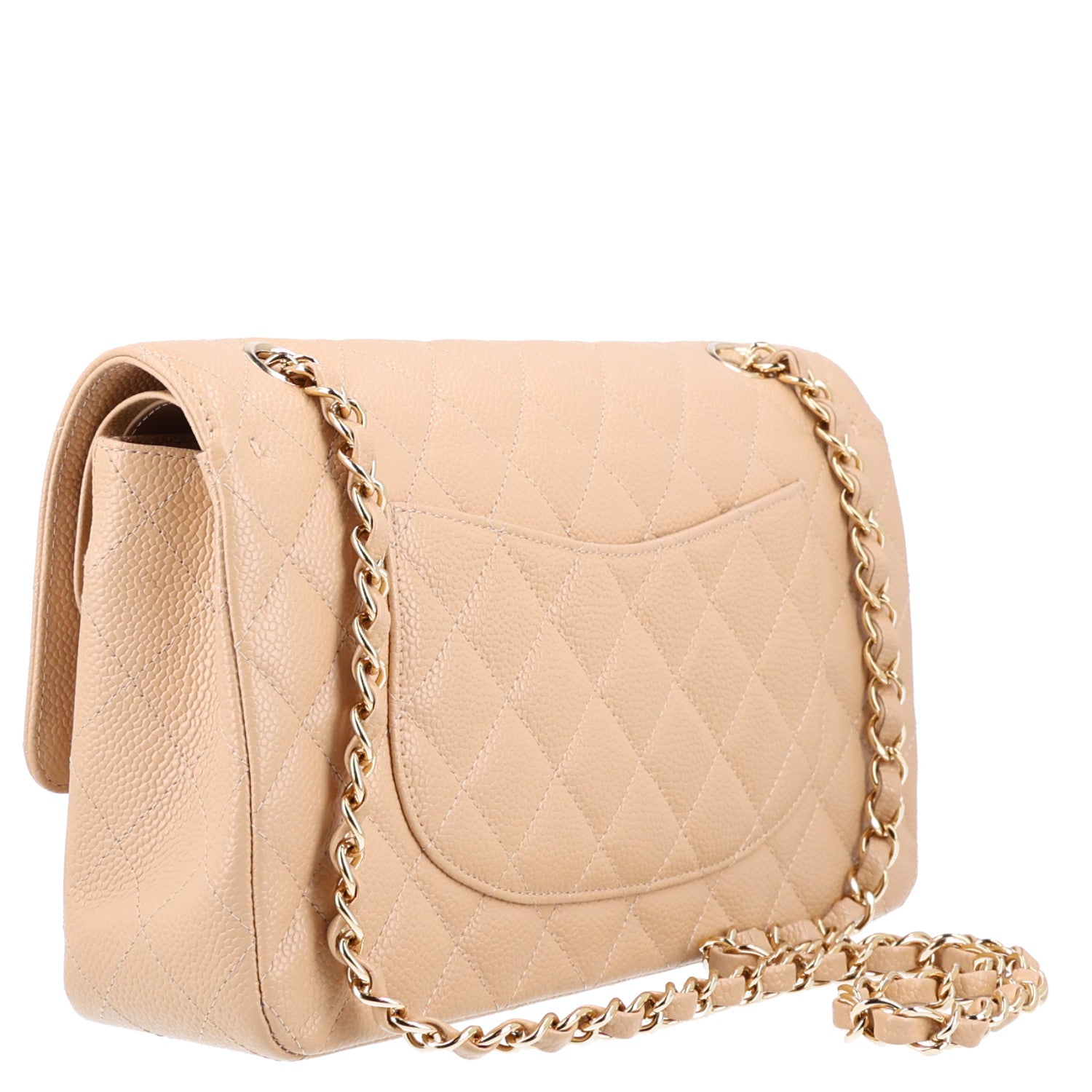 Caviar Quilted Medium Double Flap Beige — view 4