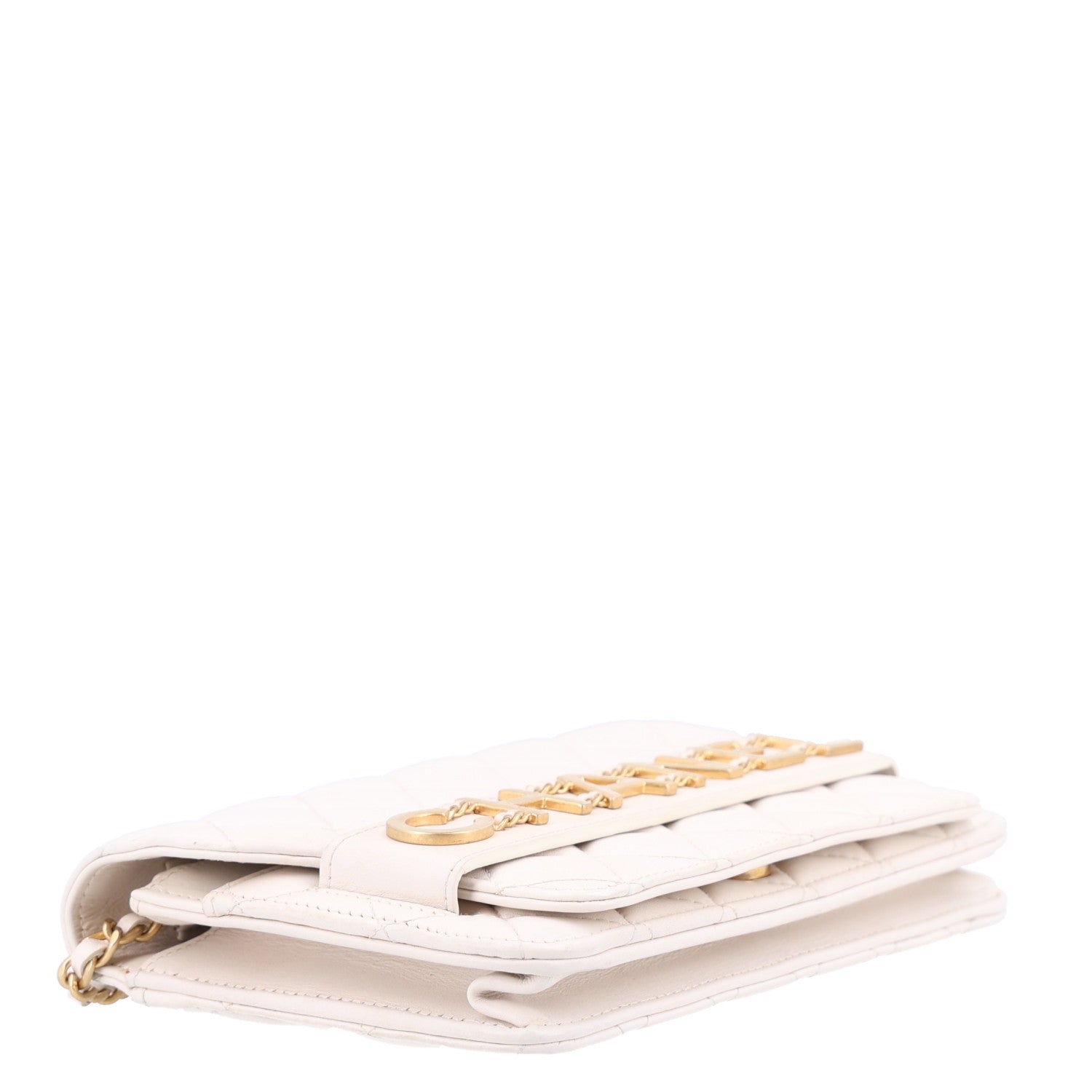 Calfskin Quilted Small Enchained Flap White — view 5
