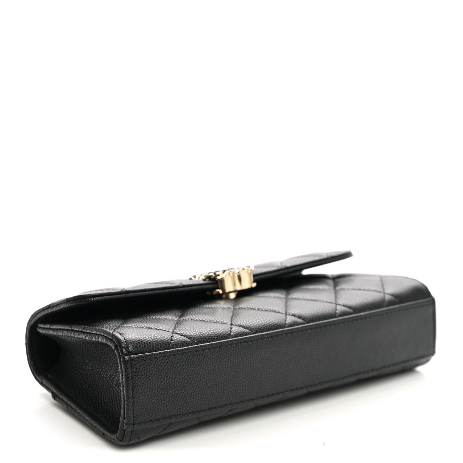 Caviar Quilted Chain Match Top Handle Phone Holder With Chain Black — view 4