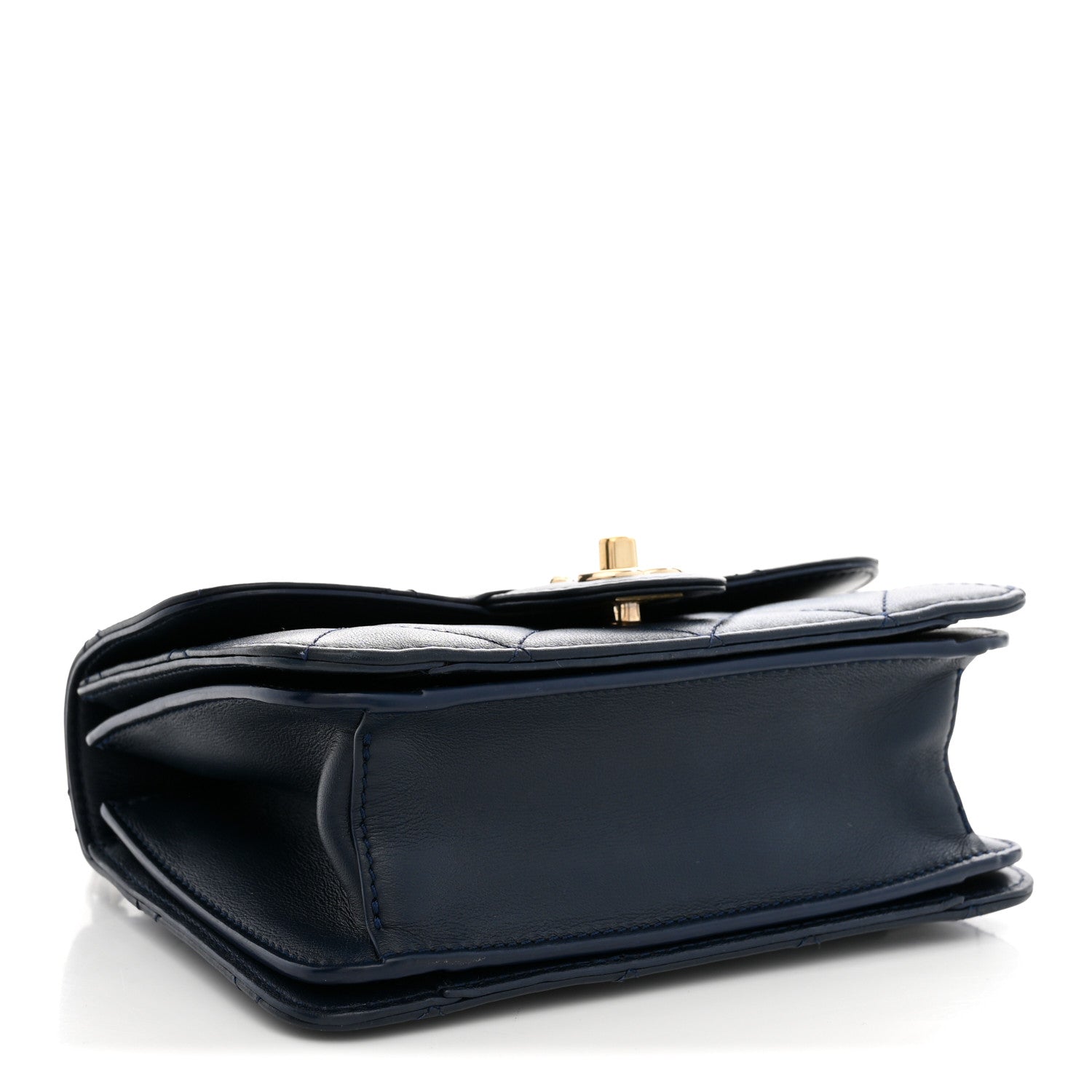 Calfskin Quilted Small Coco Lady Flap Navy — view 4