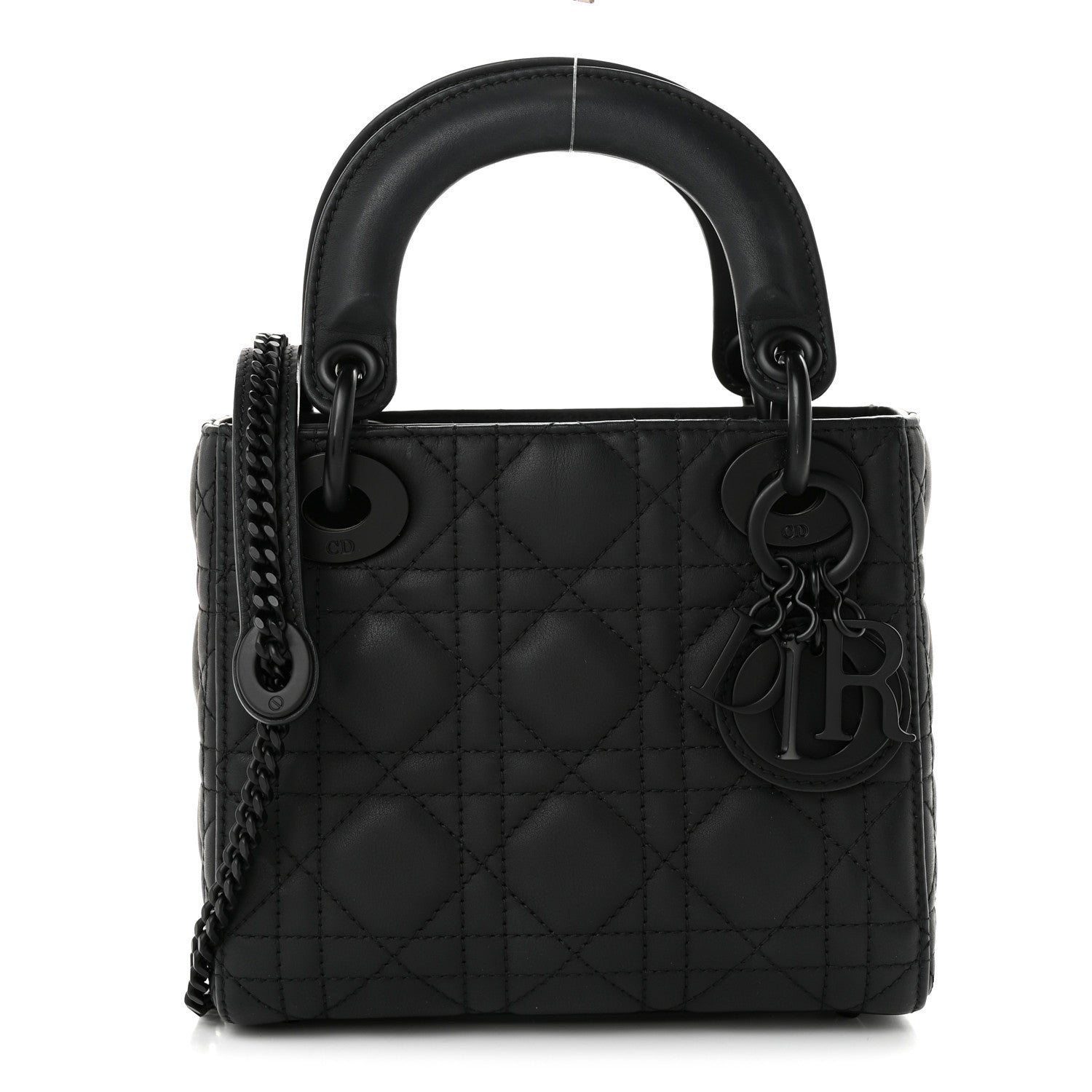 Ultra Matte Calfskin Cannage Mini Lady Dior Black