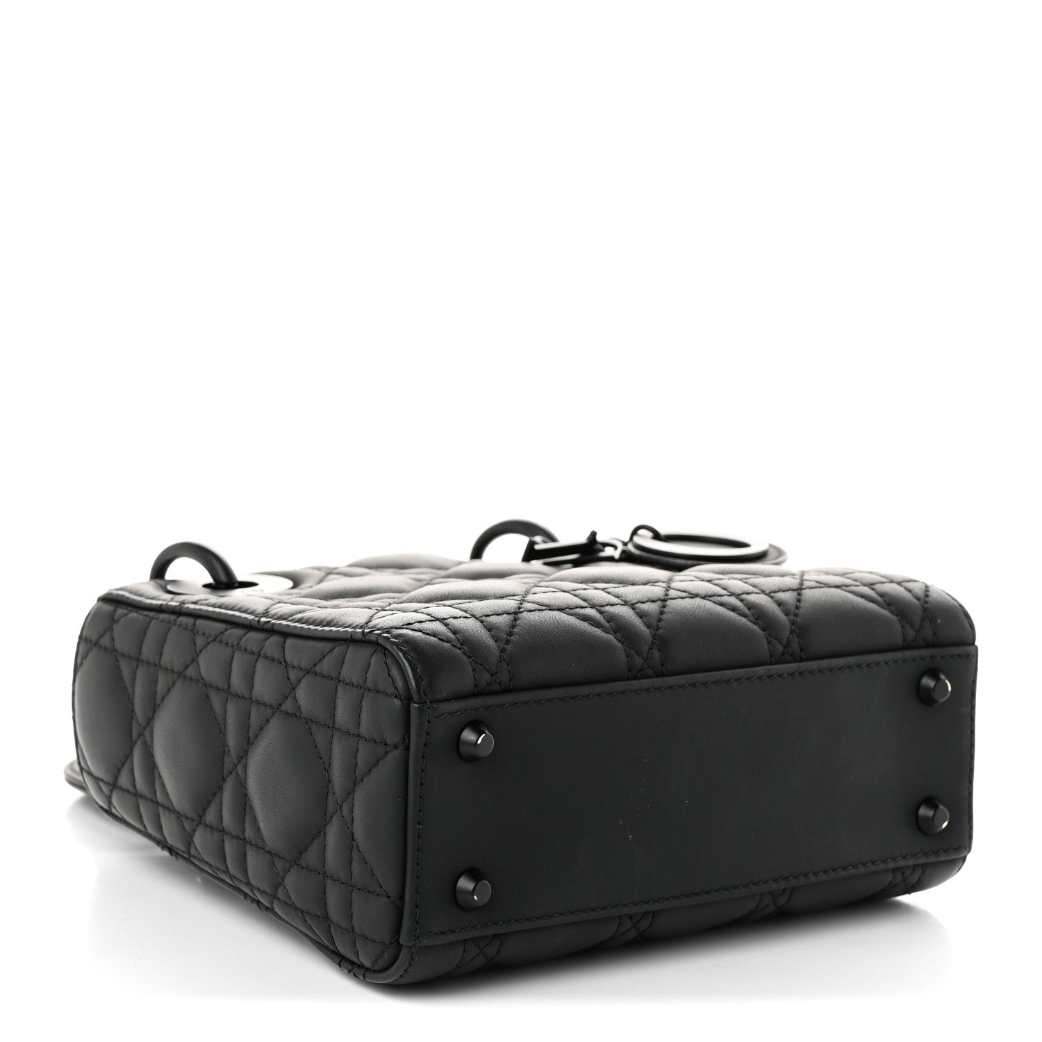 Ultra Matte Calfskin Cannage Mini Lady Dior Black — view 4