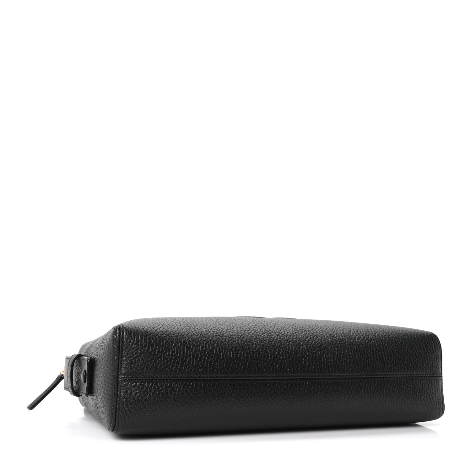 Grained Calfskin Medium Zipped Pouch Black — view 4